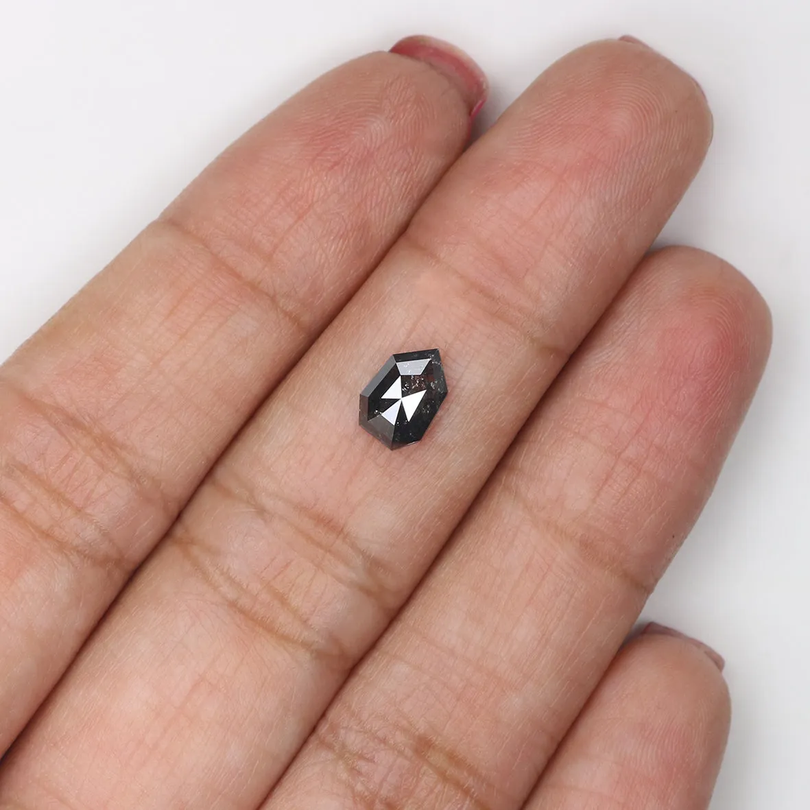 Natural Loose Antique Diamond Black Color 0.86 CT 7.40 MM Antique Shape Rose Cut Diamond KR649