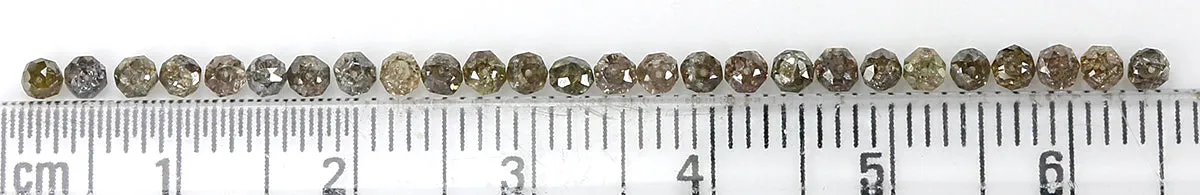 Natural Loose Bead Brown Color Diamond 2.21 CT 2.30 MM Bead Shape Rose Cut Diamond L1681