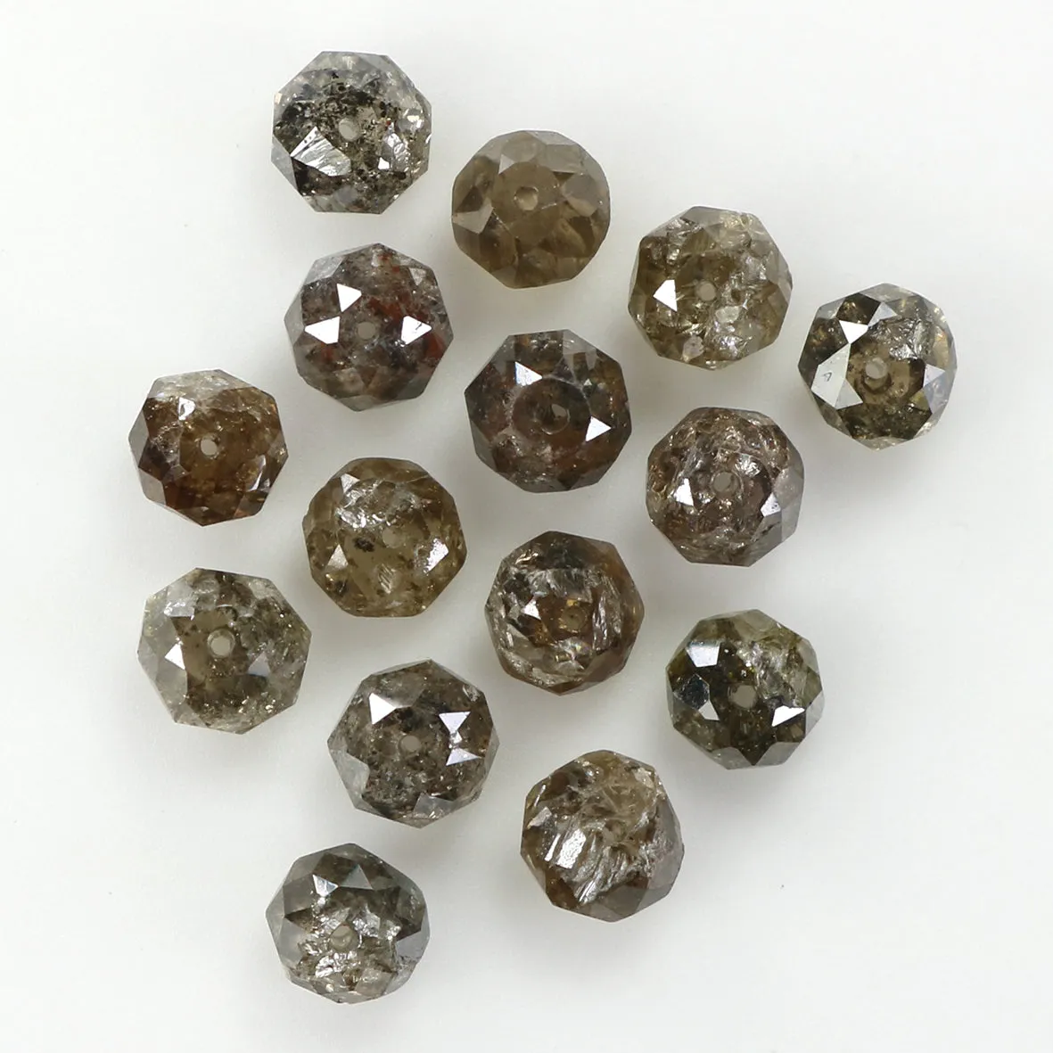 Natural Loose Bead Brown Color Diamond 2.29 CT 2.50 MM Bead Shape Rose Cut Diamond L1735