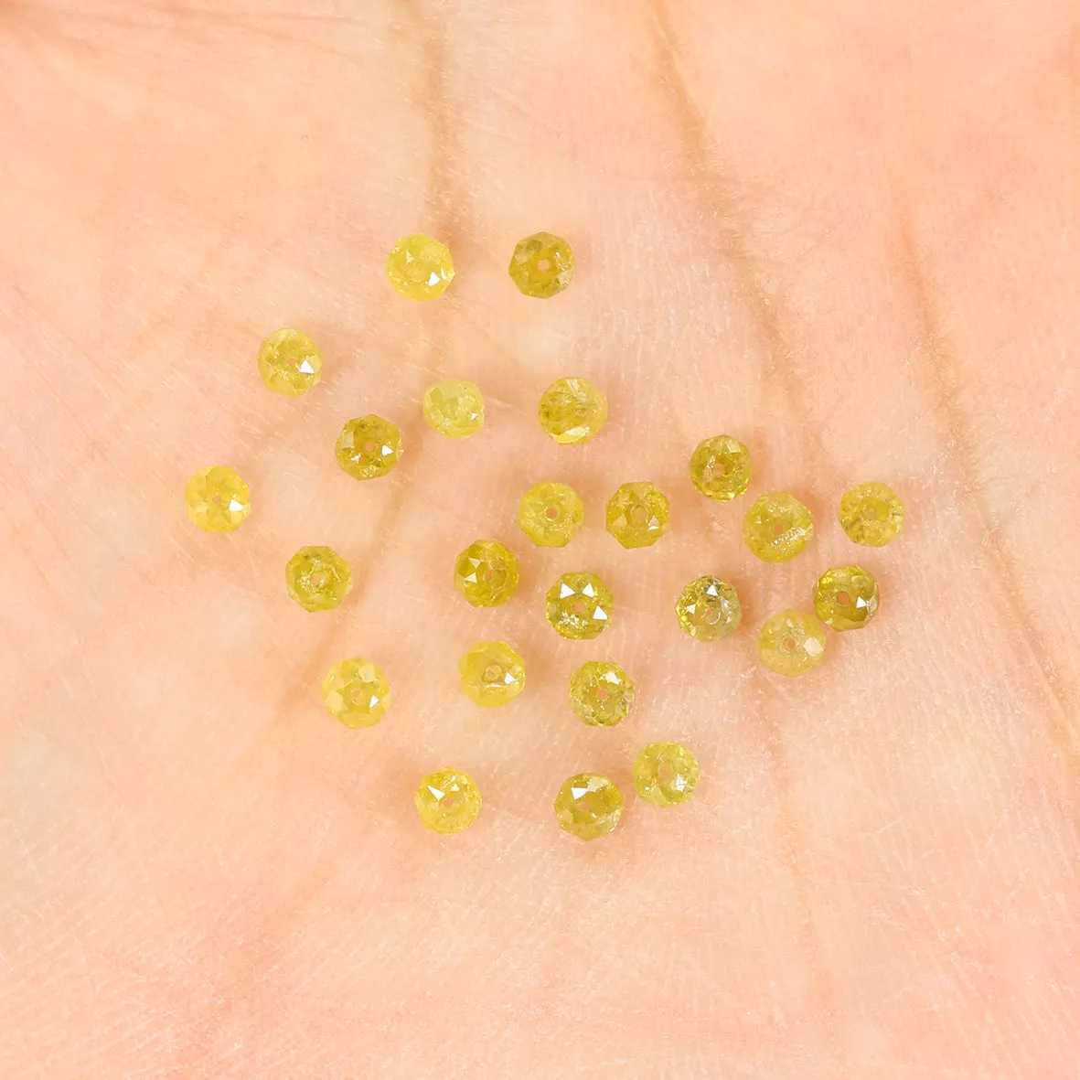 Natural Loose Bead Yellow Color Diamond 2.28 CT 2.30 MM Bead Shape Rose Cut Diamond L1710