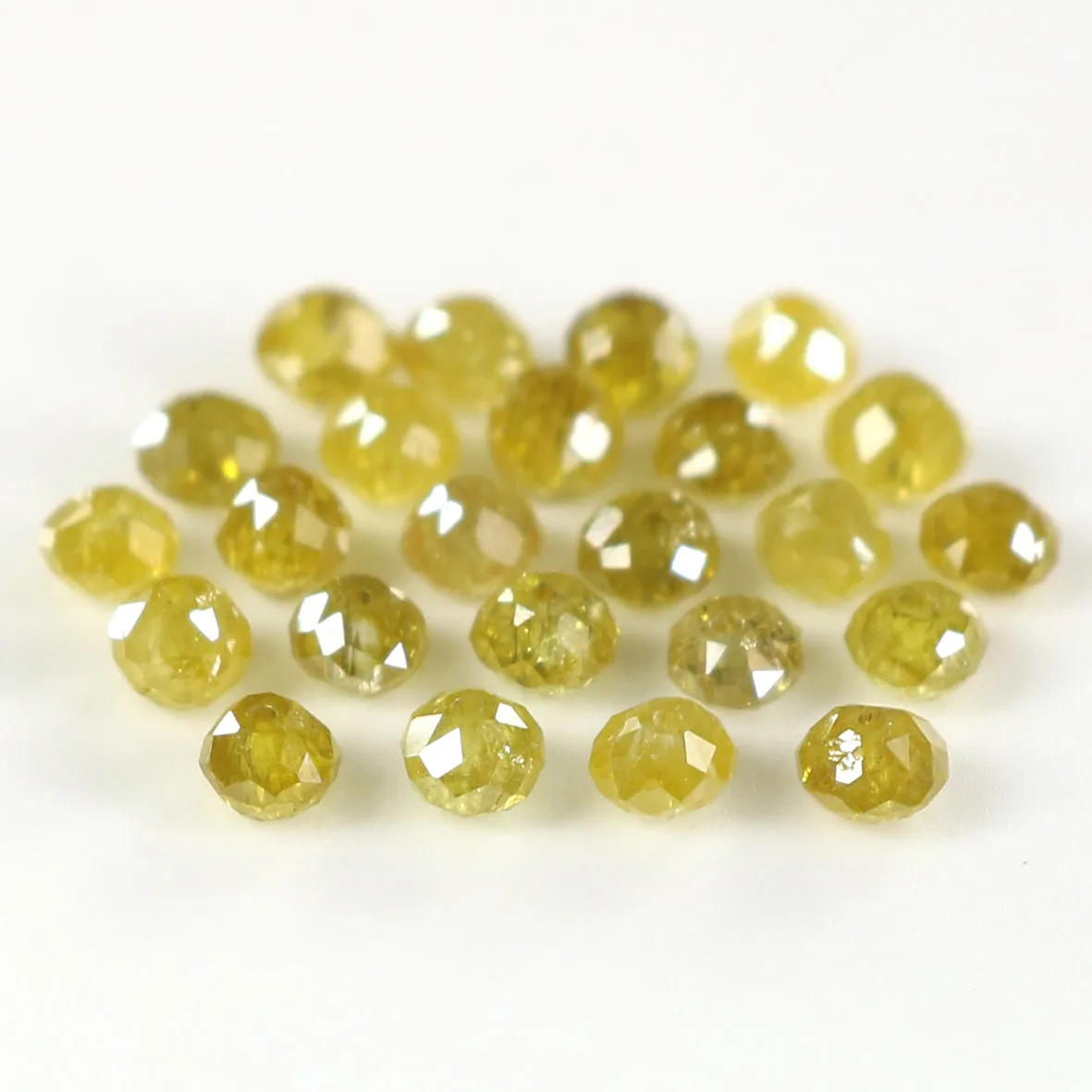 Natural Loose Bead Yellow Color Diamond 2.28 CT 2.30 MM Bead Shape Rose Cut Diamond L1710