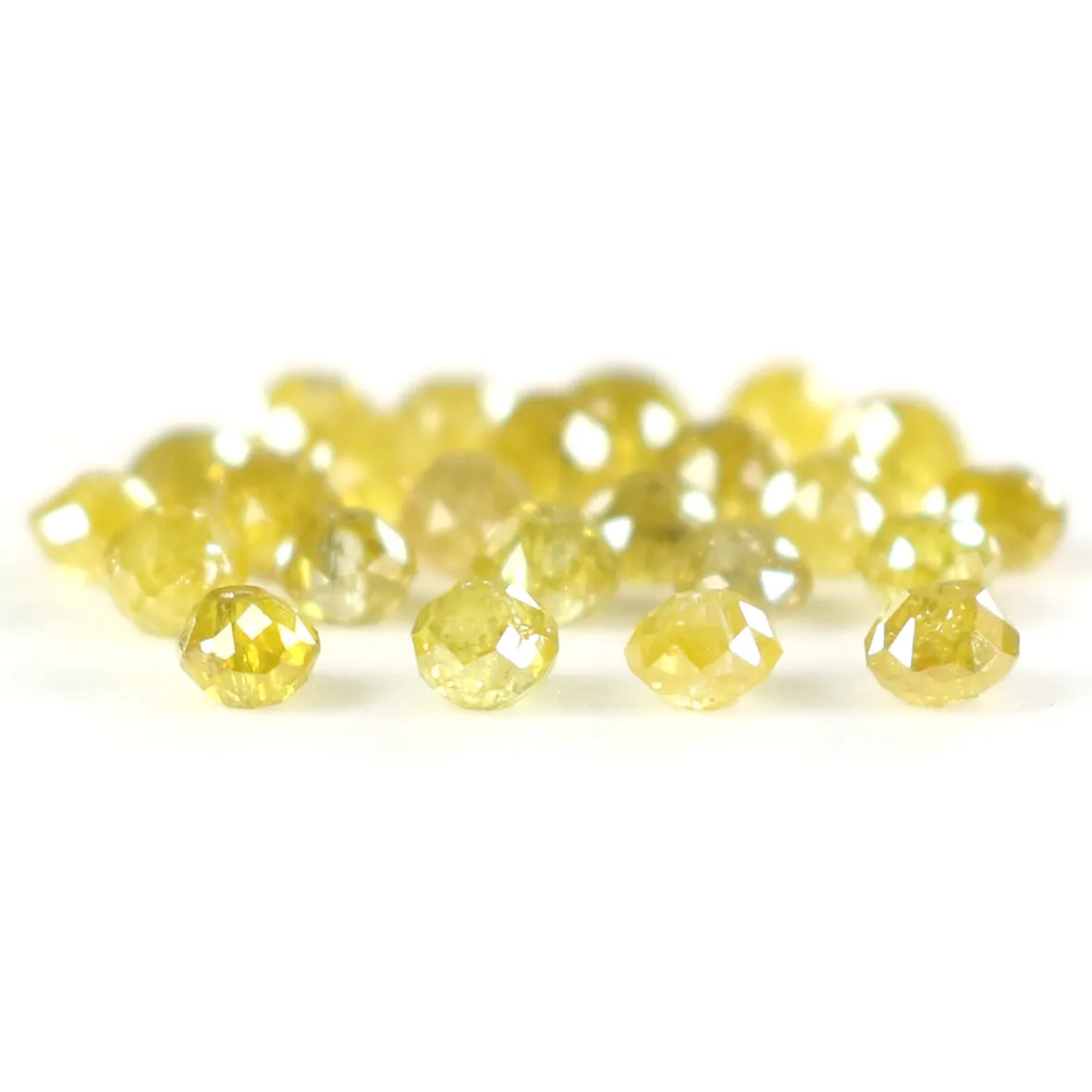 Natural Loose Bead Yellow Color Diamond 2.28 CT 2.30 MM Bead Shape Rose Cut Diamond L1710