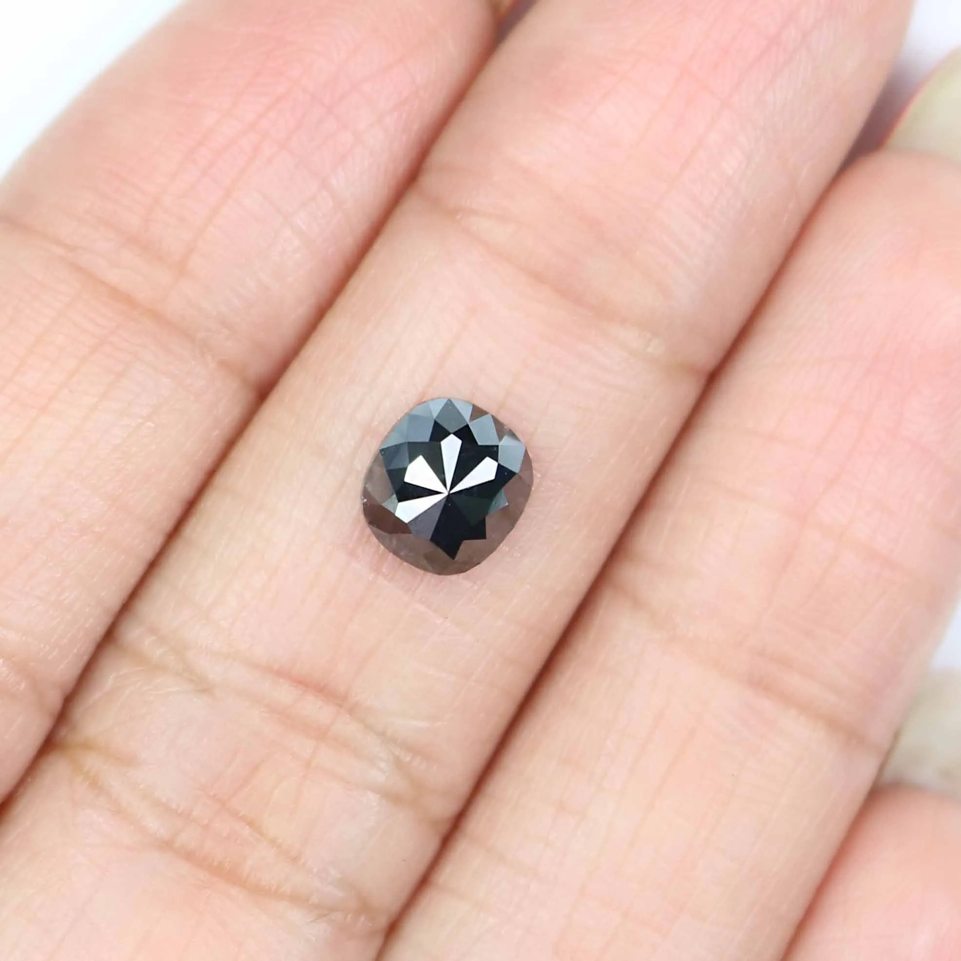 Natural Loose Cushion Black Color Diamond 1.17 CT 6.60 MM Cushion Shape Rose Cut Diamond L7725