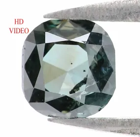 Natural Loose Cushion Blue Green Color Diamond 0.56 CT 4.73 MM Cushion Shape Rose Cut Diamond KR1245