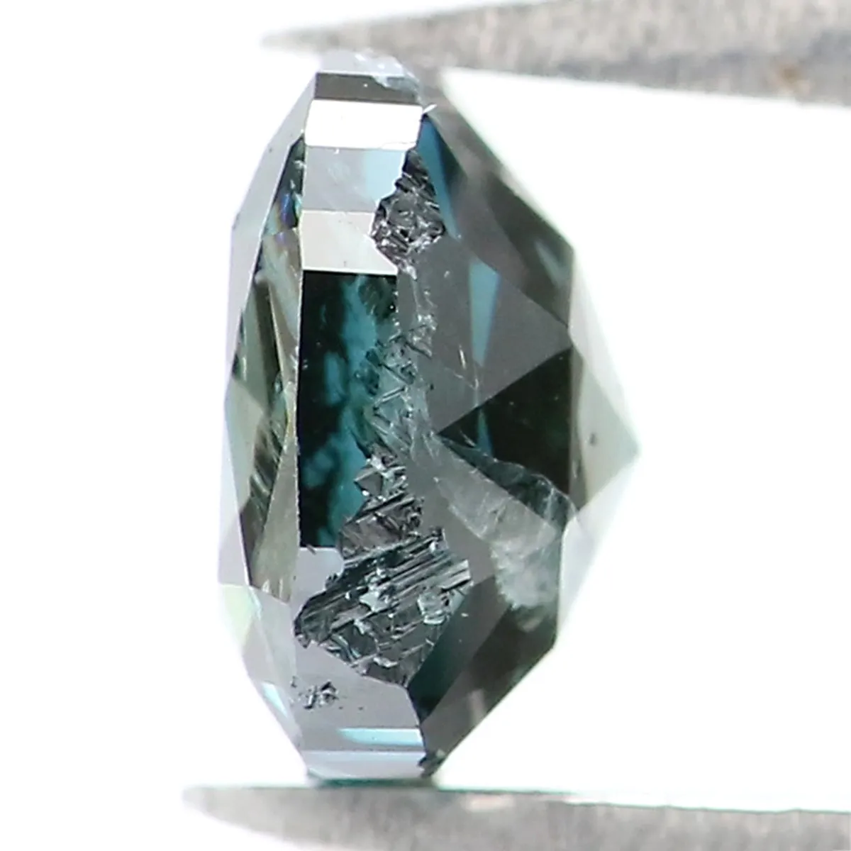 Natural Loose Cushion Blue Green Color Diamond 0.56 CT 4.73 MM Cushion Shape Rose Cut Diamond KR1245