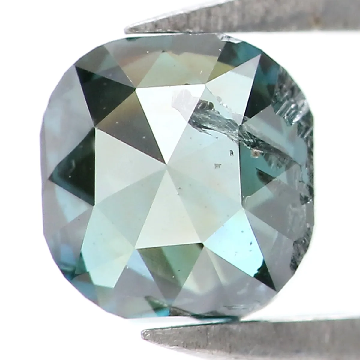 Natural Loose Cushion Blue Green Color Diamond 0.56 CT 4.73 MM Cushion Shape Rose Cut Diamond KR1245