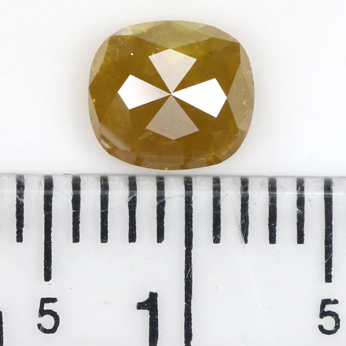 Natural Loose Cushion Yellow Color Diamond 0.80 CT 5.90 MM Cushion Shape Rose Cut Diamond KR2470