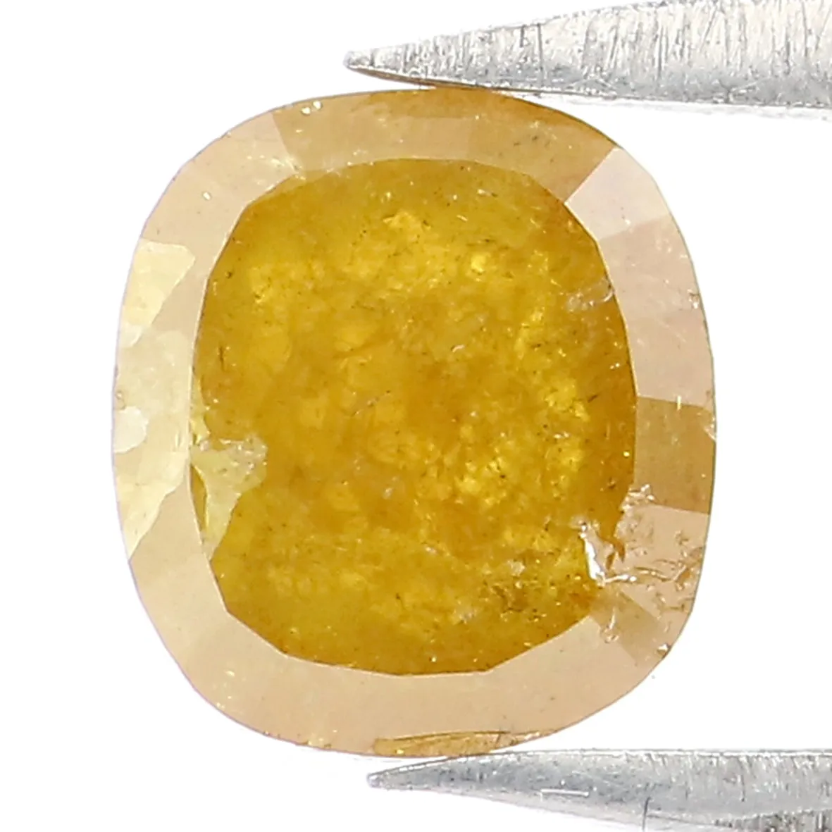 Natural Loose Cushion Yellow Color Diamond 0.80 CT 5.90 MM Cushion Shape Rose Cut Diamond KR2470