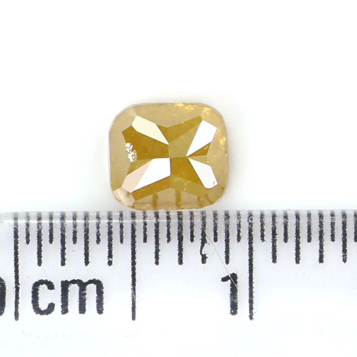 Natural Loose Cushion Yellow Color Diamond 0.84 CT 5.11 MM Cushion Shape Rose Cut Diamond KR689