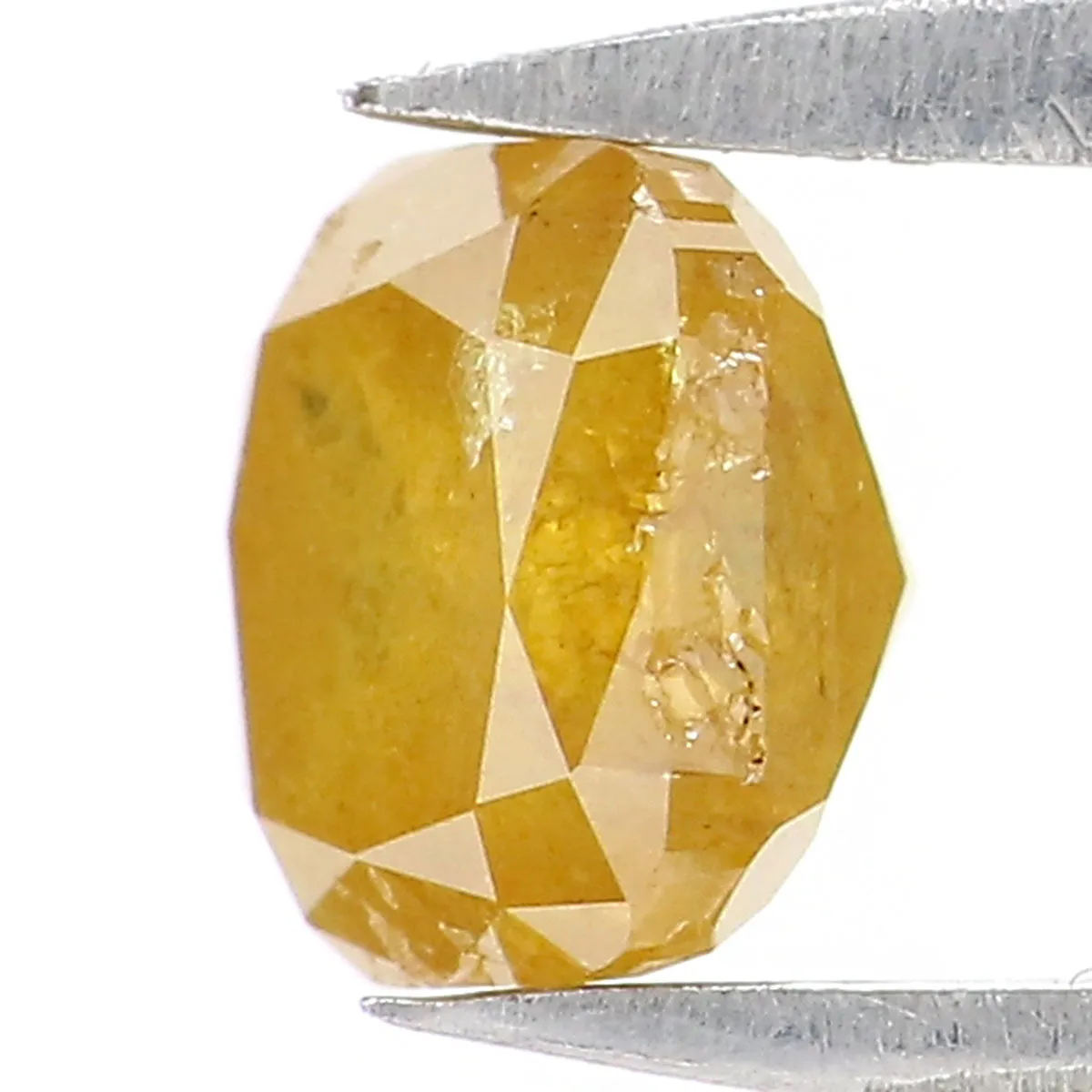 Natural Loose Cushion Yellow Color Diamond 0.84 CT 5.11 MM Cushion Shape Rose Cut Diamond KR689