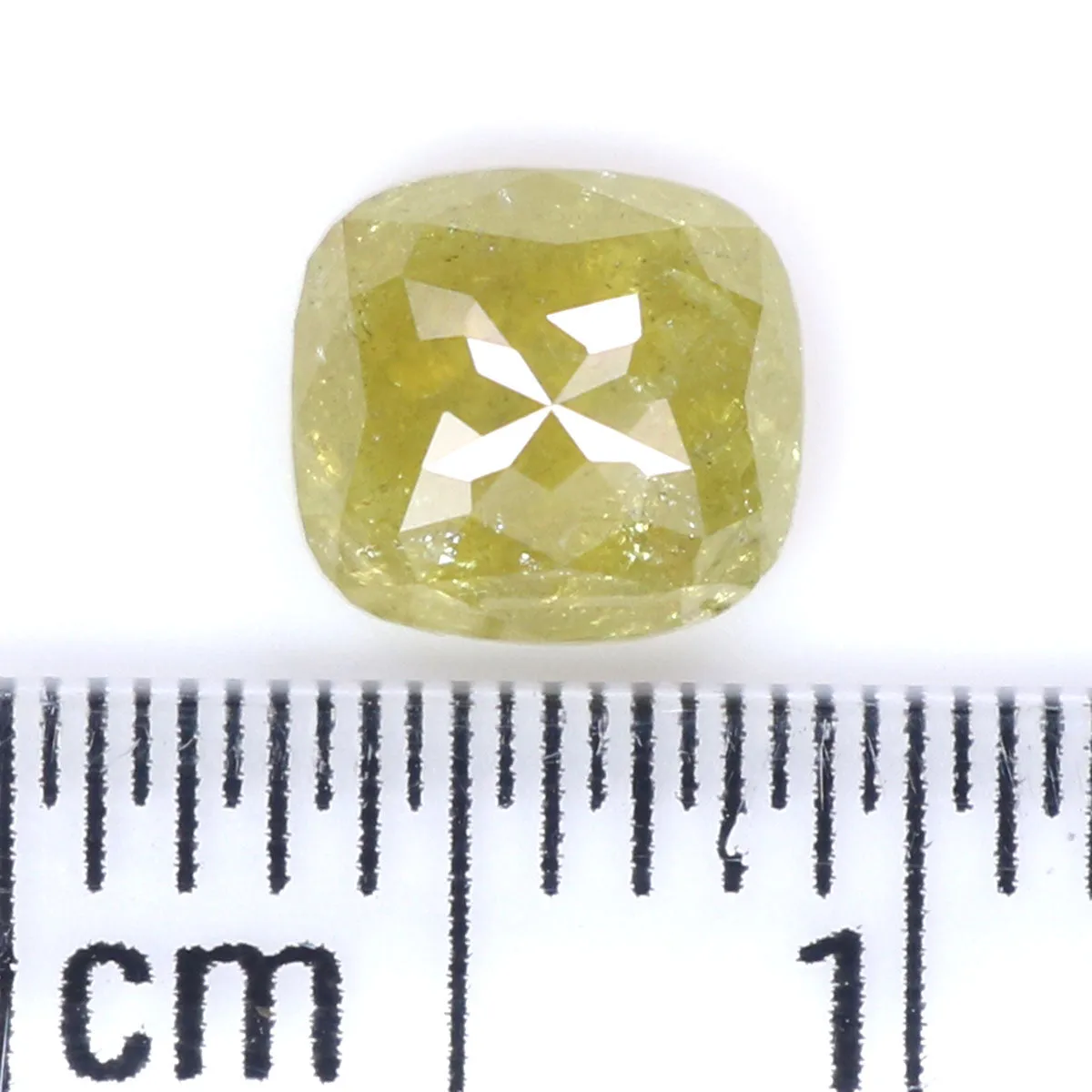 Natural Loose Cushion Yellow Color Diamond 0.85 CT 5.65 MM Cushion Shape Rose Cut Diamond L8204