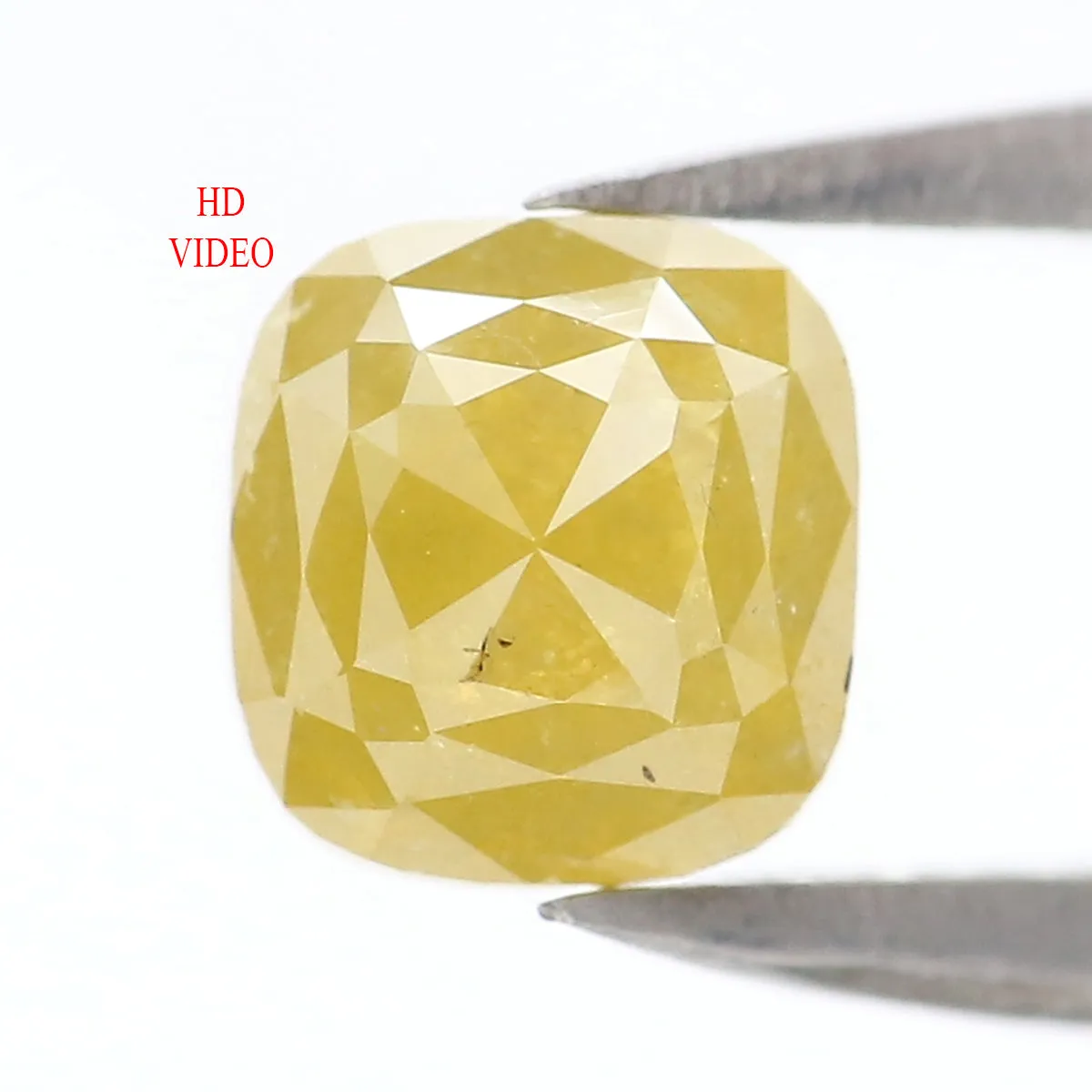 Natural Loose Cushion Yellow Color Diamond 1.35 CT 5.95 MM Cushion Shape Rose Cut Diamond L2146