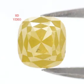 Natural Loose Cushion Yellow Color Diamond 1.35 CT 5.95 MM Cushion Shape Rose Cut Diamond L2146