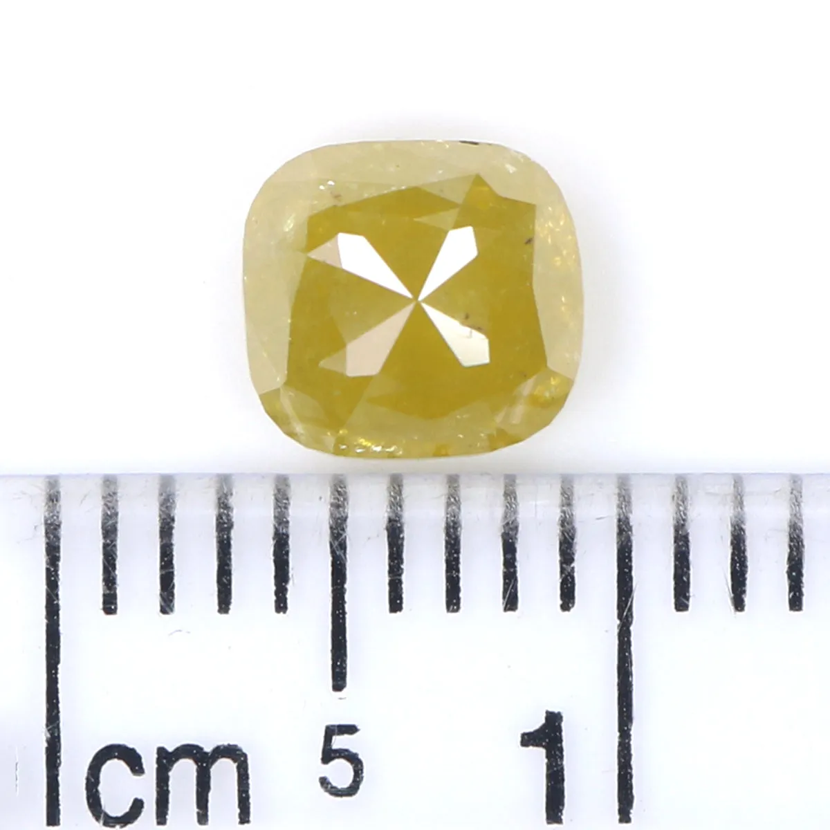 Natural Loose Cushion Yellow Color Diamond 1.35 CT 5.95 MM Cushion Shape Rose Cut Diamond L2146