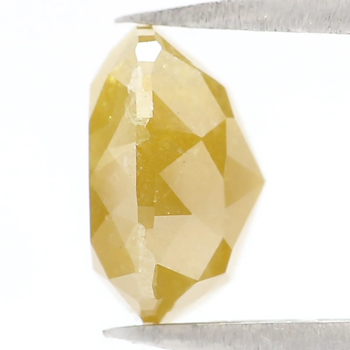 Natural Loose Cushion Yellow Color Diamond 2.17 CT 7.80 MM Cushion Shape Rose Cut Diamond KR1063