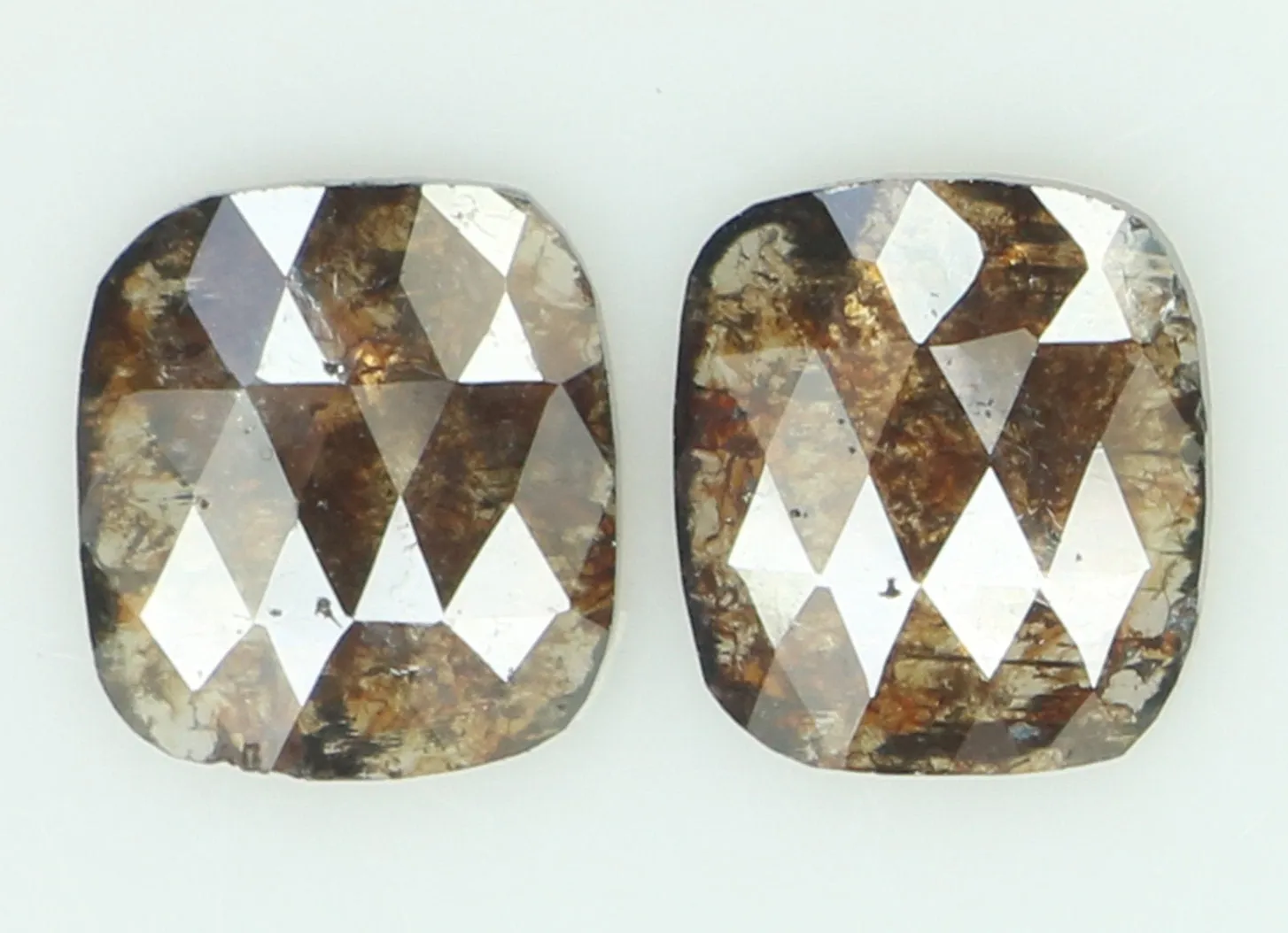 Natural Loose Diamond Cushion Pair Brown Color I3 Clarity 2 Pcs 1.12 Ct KDL6877