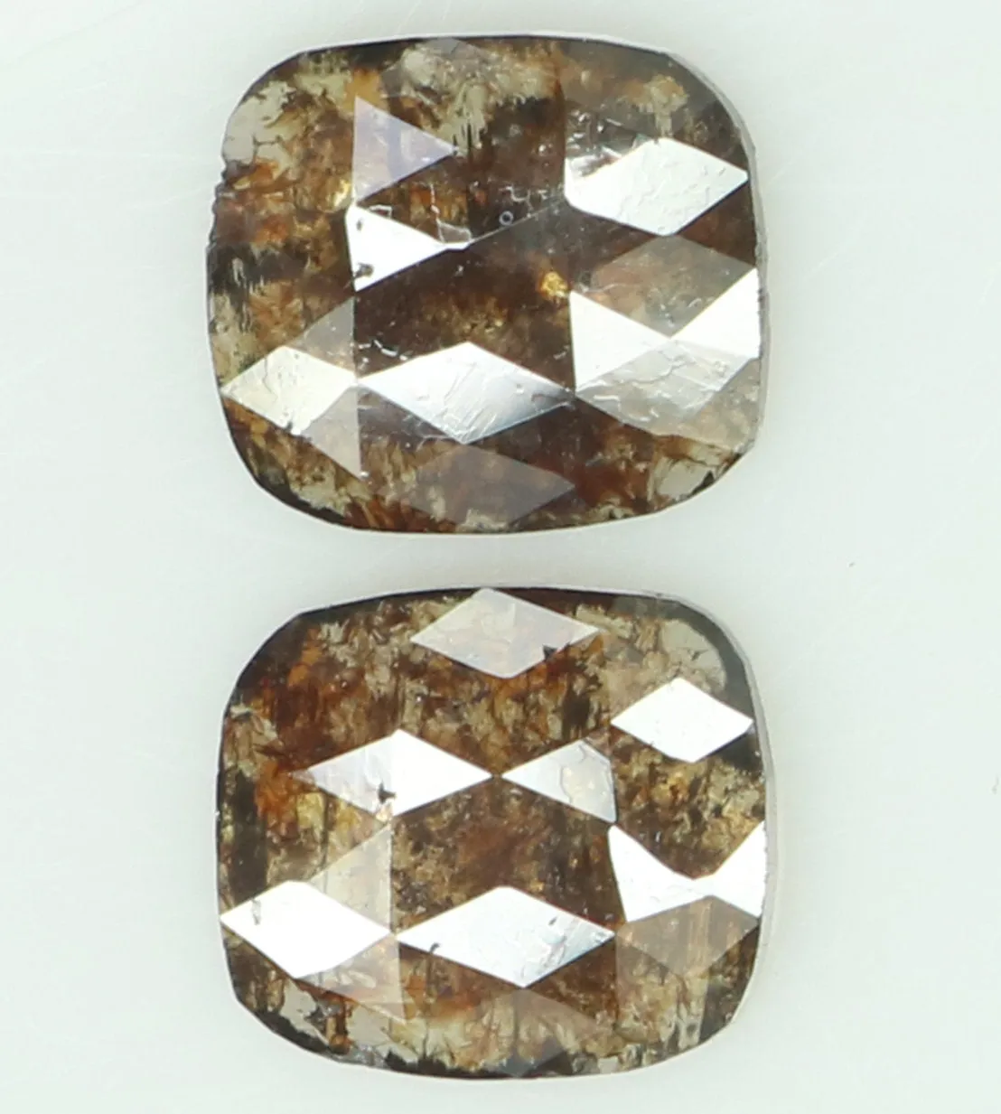 Natural Loose Diamond Cushion Pair Brown Color I3 Clarity 2 Pcs 1.12 Ct KDL6877