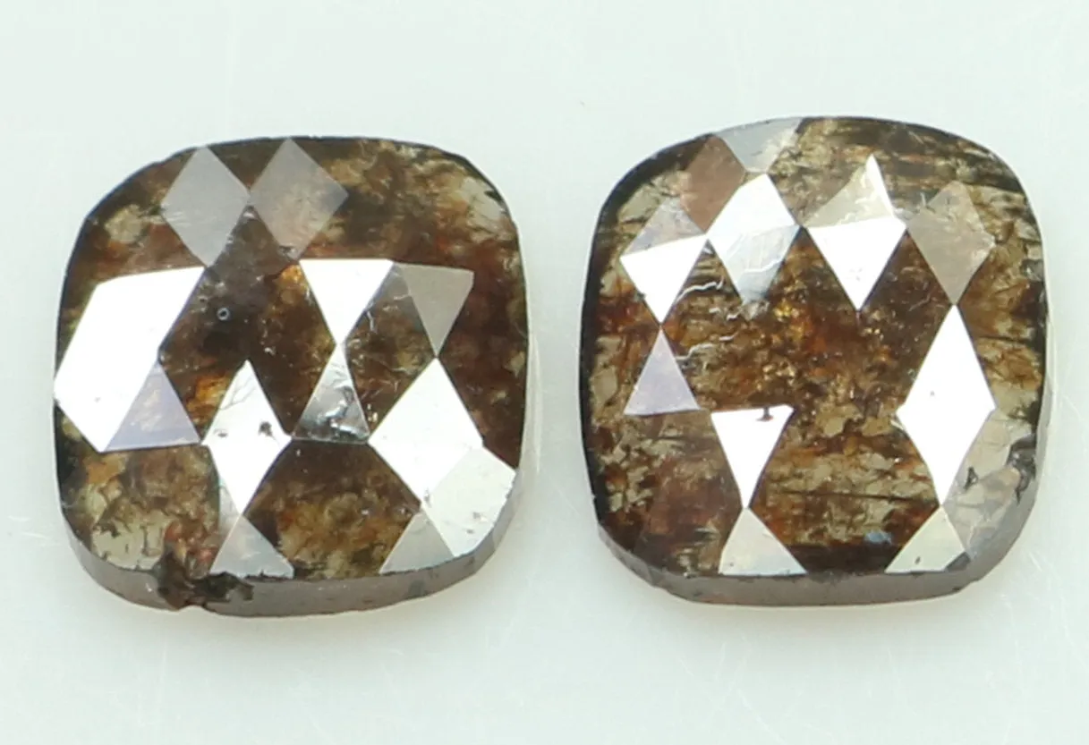 Natural Loose Diamond Cushion Pair Brown Color I3 Clarity 2 Pcs 1.12 Ct KDL6877