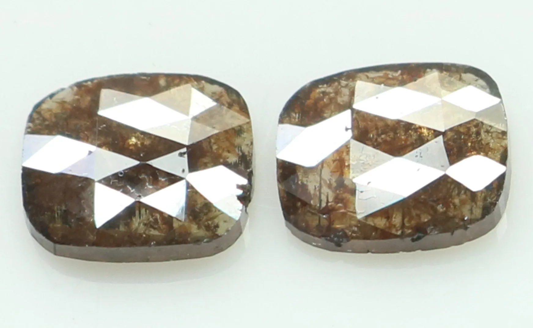 Natural Loose Diamond Cushion Pair Brown Color I3 Clarity 2 Pcs 1.12 Ct KDL6877