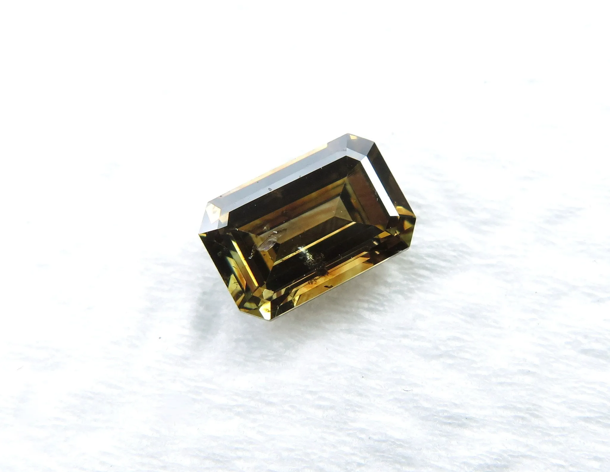 Natural Loose Diamond Emerald Fancy Deep Yellow Brown SI1 Clarity 6.90 MM 0.98 Ct