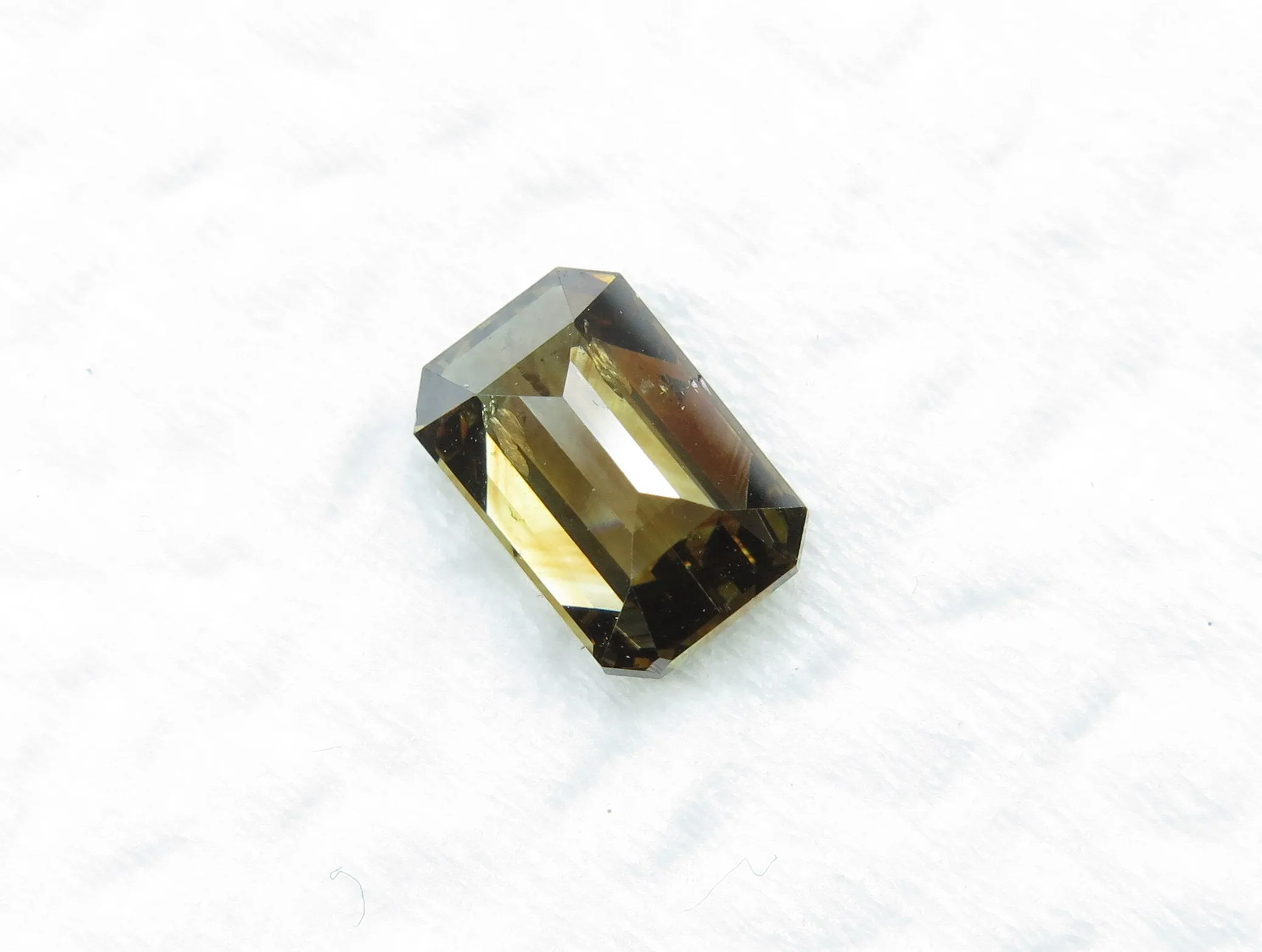 Natural Loose Diamond Emerald Fancy Deep Yellow Brown SI1 Clarity 6.90 MM 0.98 Ct