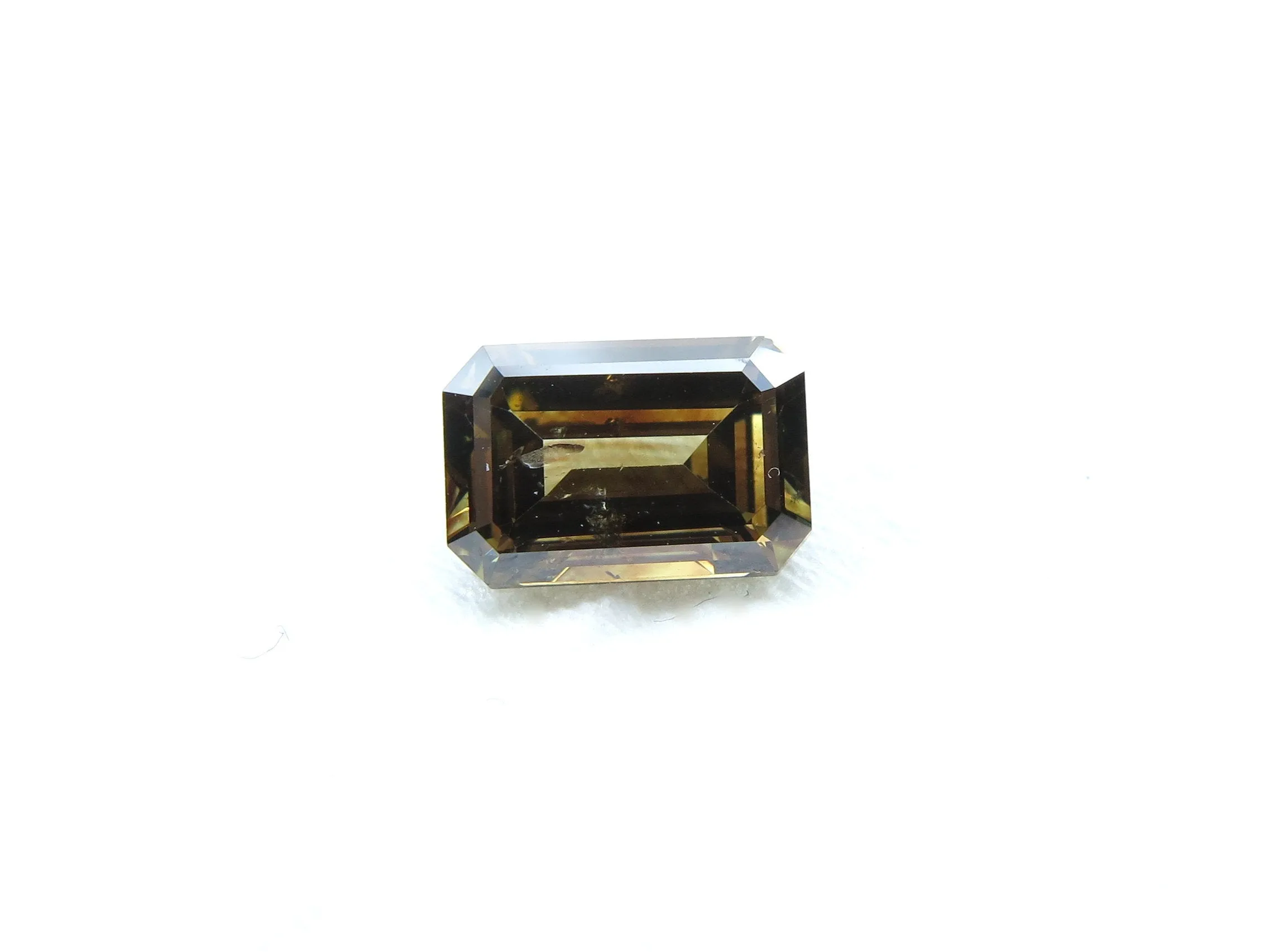 Natural Loose Diamond Emerald Fancy Deep Yellow Brown SI1 Clarity 6.90 MM 0.98 Ct