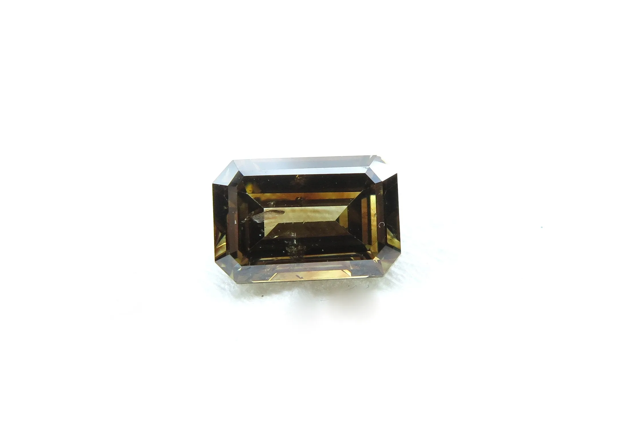 Natural Loose Diamond Emerald Fancy Deep Yellow Brown SI1 Clarity 6.90 MM 0.98 Ct