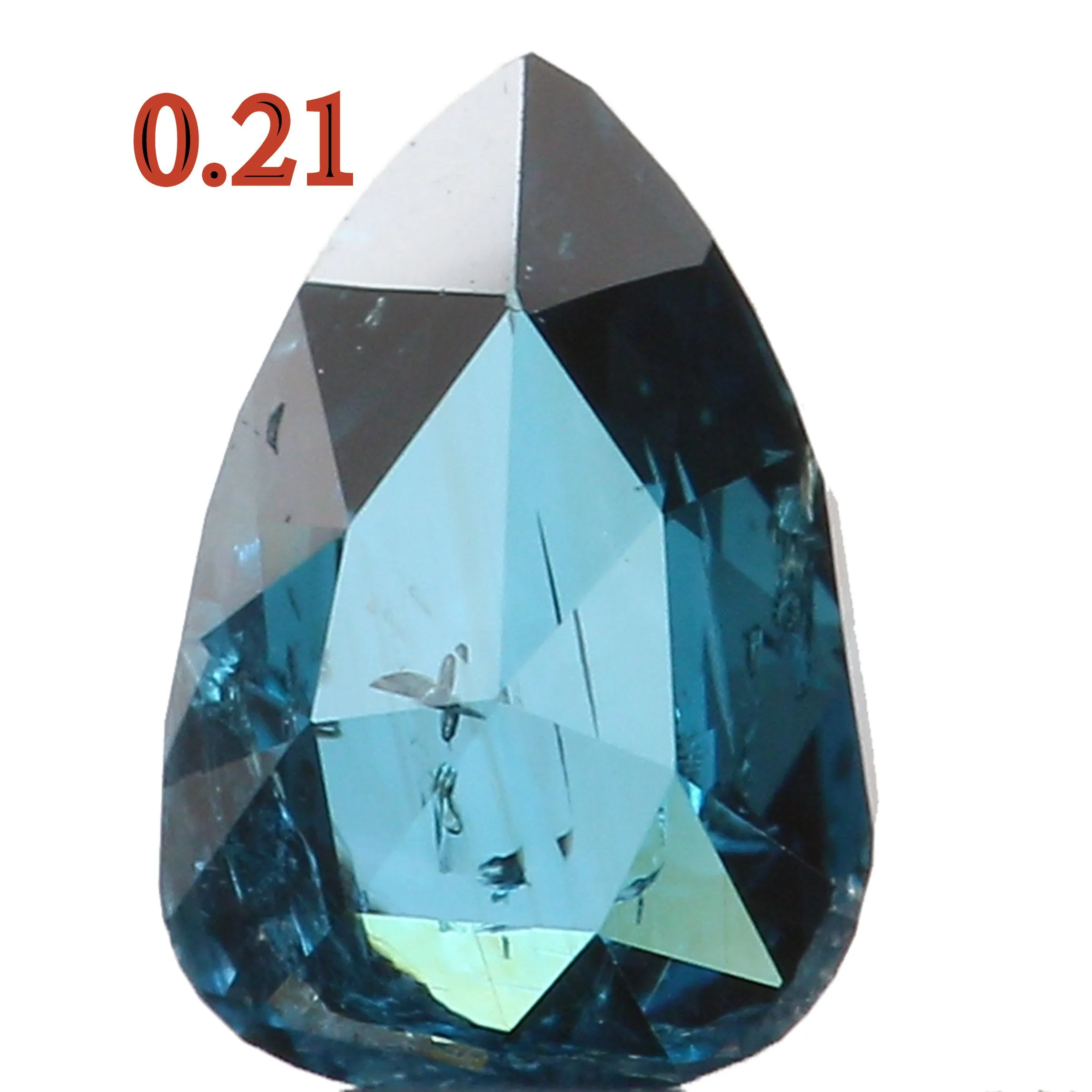 Natural Loose Diamond Pear Blue Color I1 Clarity 4.66 MM 0.21 Ct KR1314