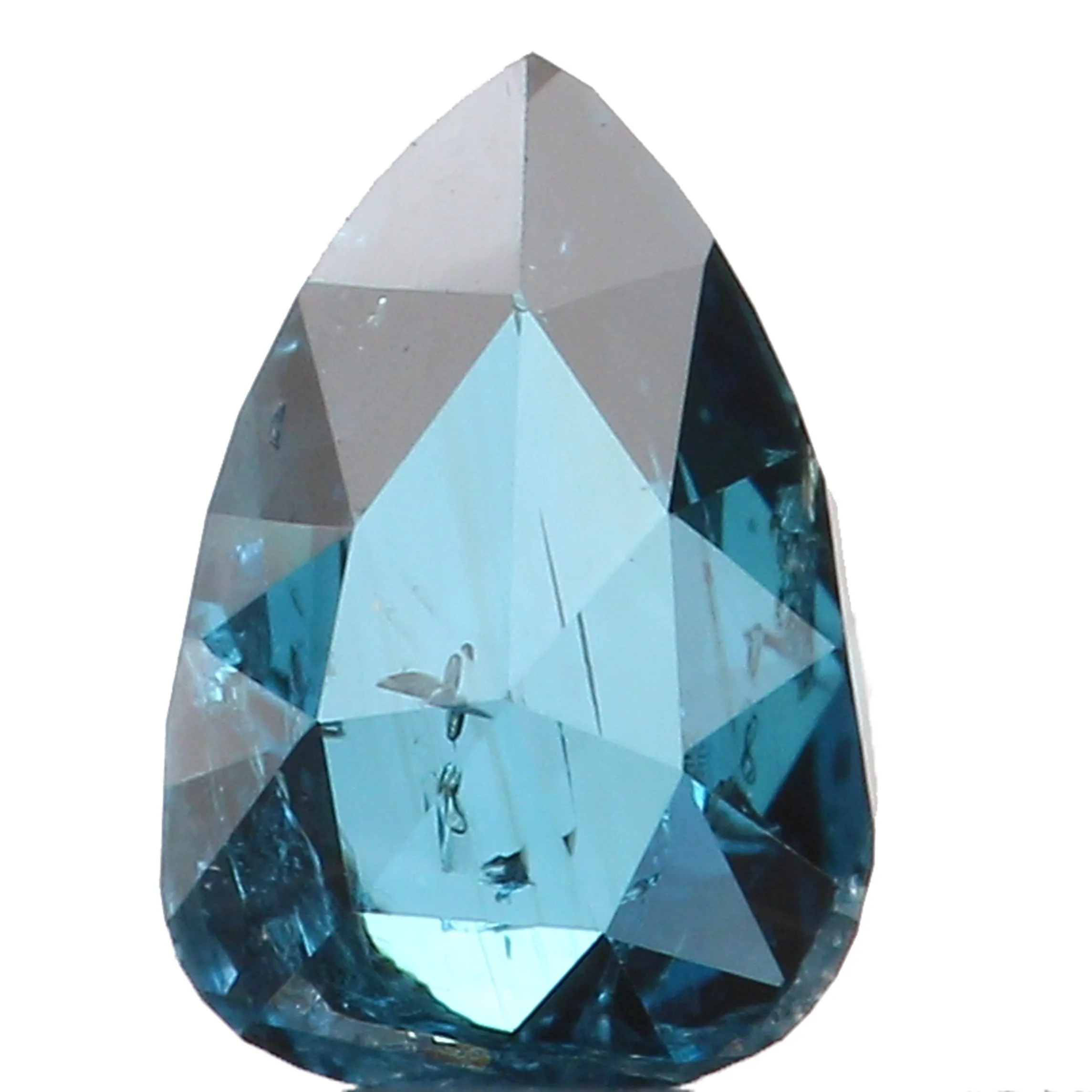 Natural Loose Diamond Pear Blue Color I1 Clarity 4.66 MM 0.21 Ct KR1314