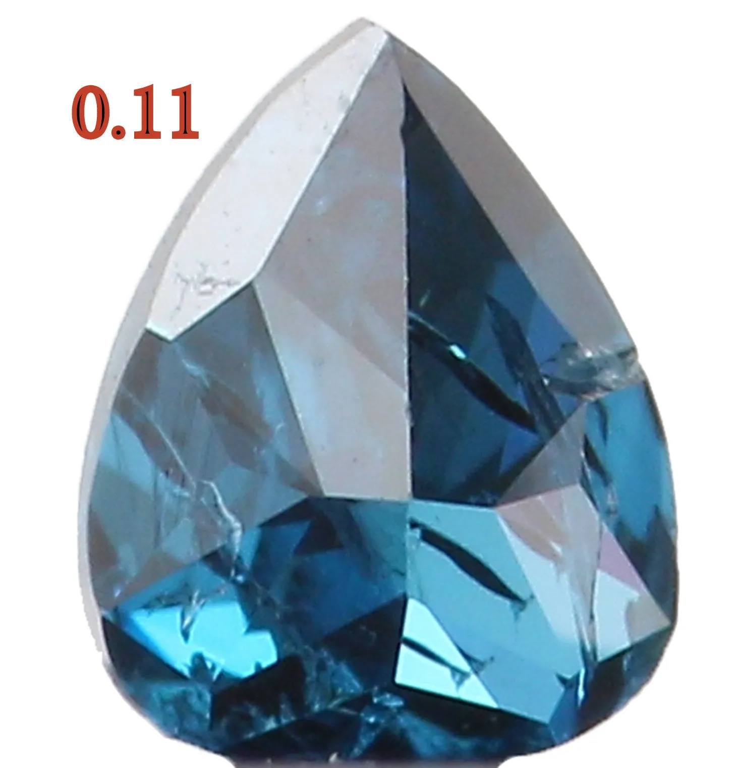 Natural Loose Diamond Pear Blue Color I2 Clarity 3.10 MM 0.11 Ct KR148