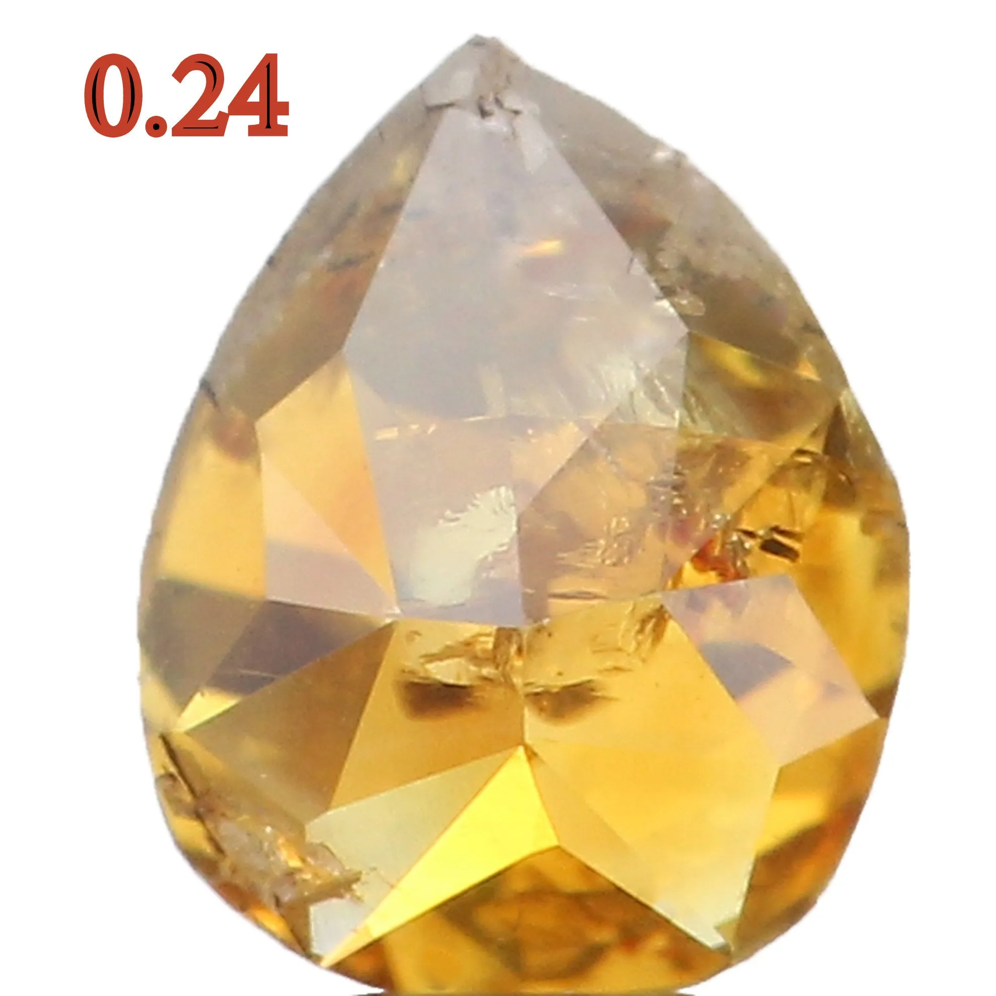 Natural Loose Diamond Pear Brown Color I1 Clarity 4.10 MM 0.24 Ct KR1045