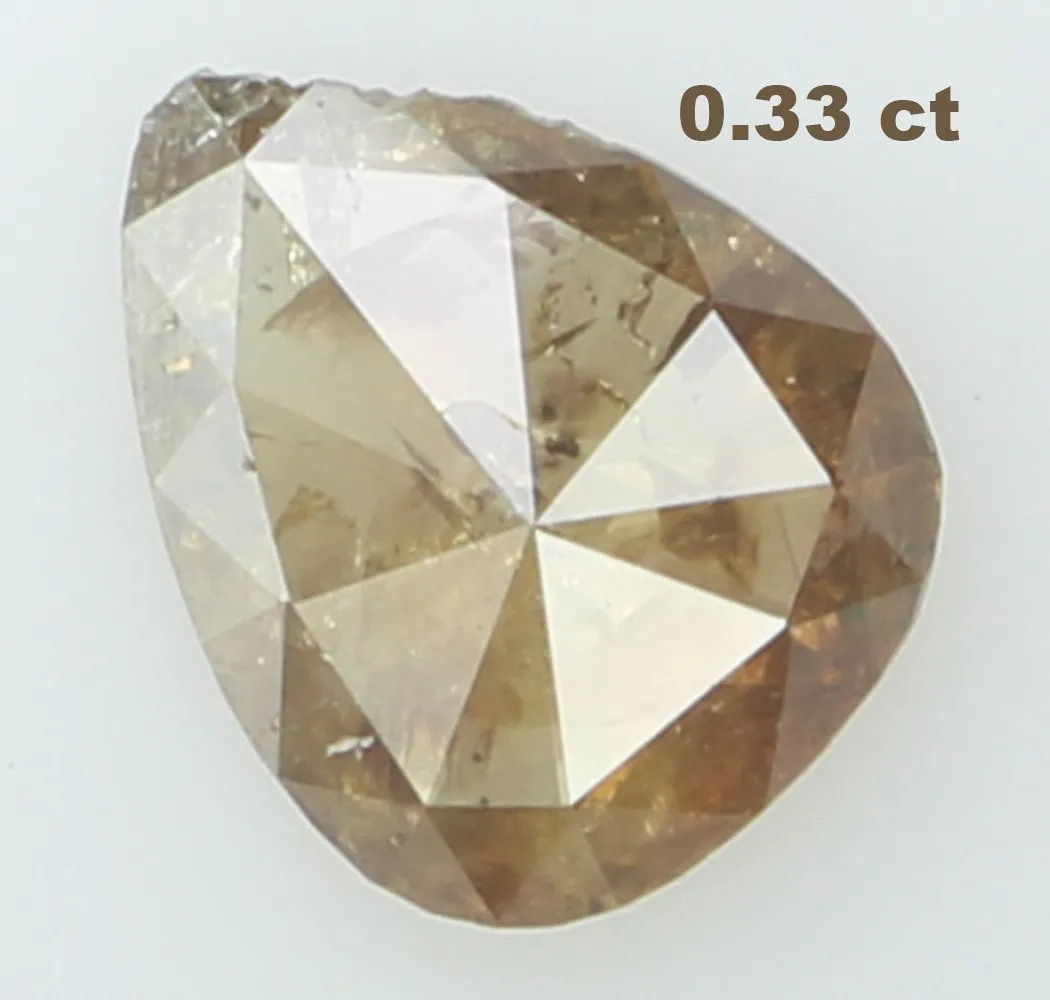 Natural Loose Diamond Pear Orange Brown Color I2 Clarity 5.90 MM 0.33 Ct KR1124