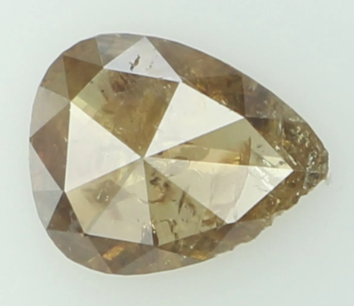 Natural Loose Diamond Pear Orange Brown Color I2 Clarity 5.90 MM 0.33 Ct KR1124