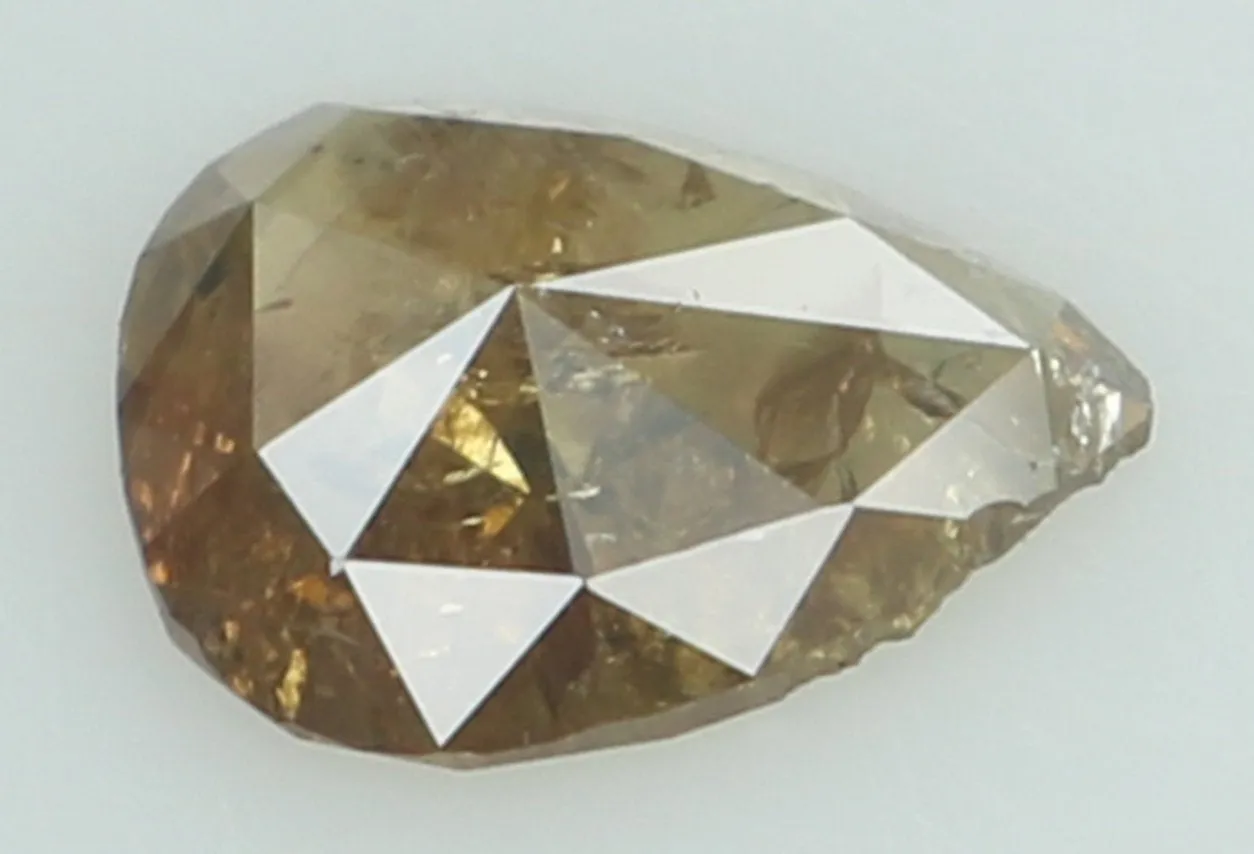 Natural Loose Diamond Pear Orange Brown Color I2 Clarity 5.90 MM 0.33 Ct KR1124