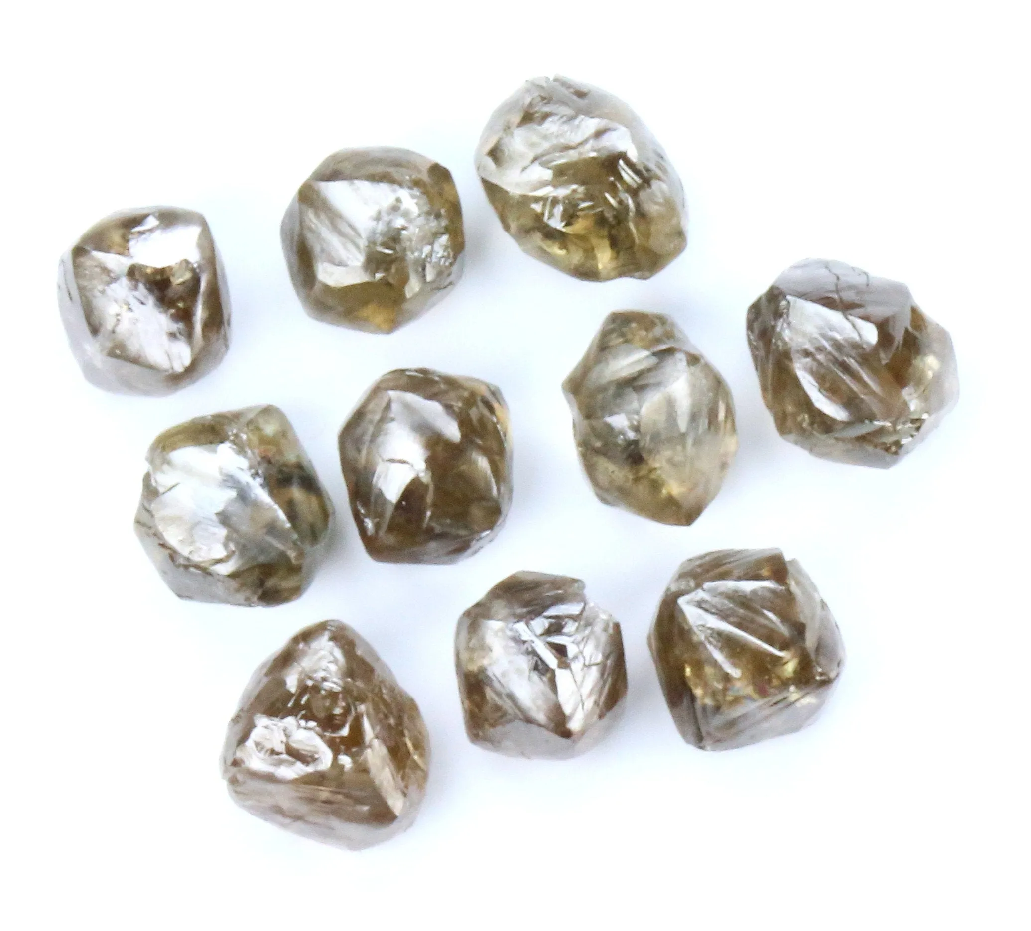 Natural Loose Diamond Rough Brown Color I1 Clarity 5 Pcs Lot Q100