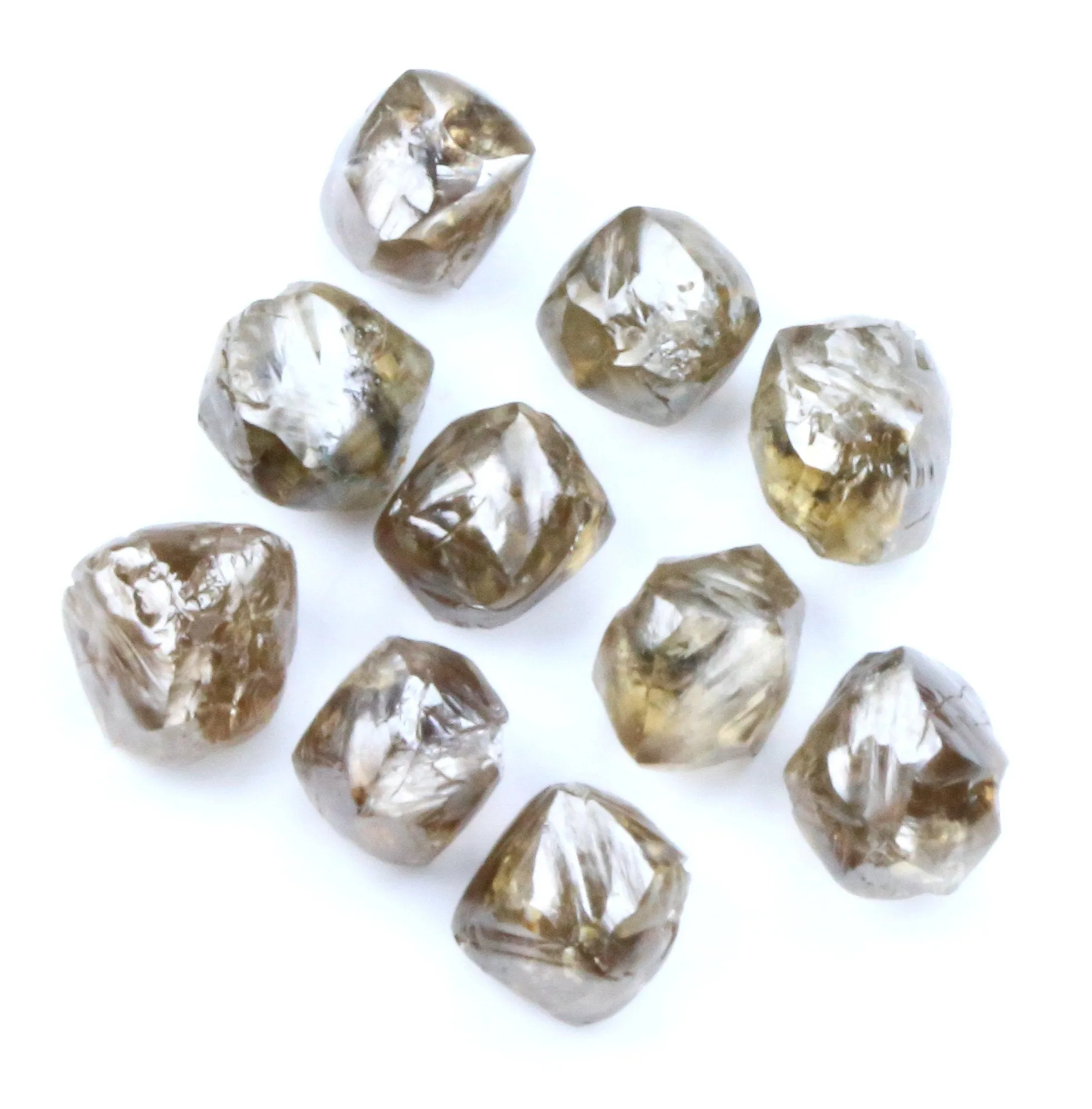 Natural Loose Diamond Rough Brown Color I1 Clarity 5 Pcs Lot Q100