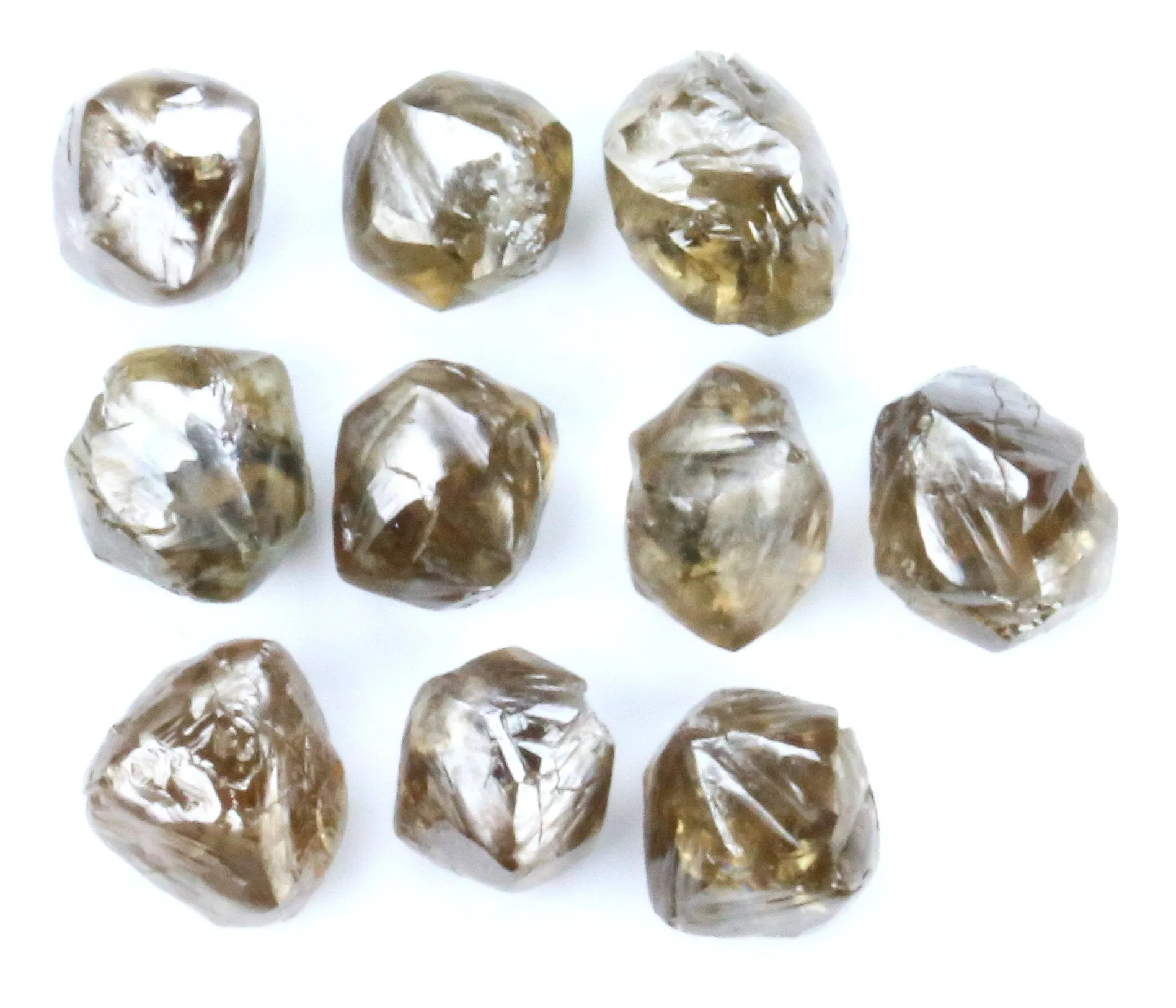 Natural Loose Diamond Rough Brown Color I1 Clarity 5 Pcs Lot Q100