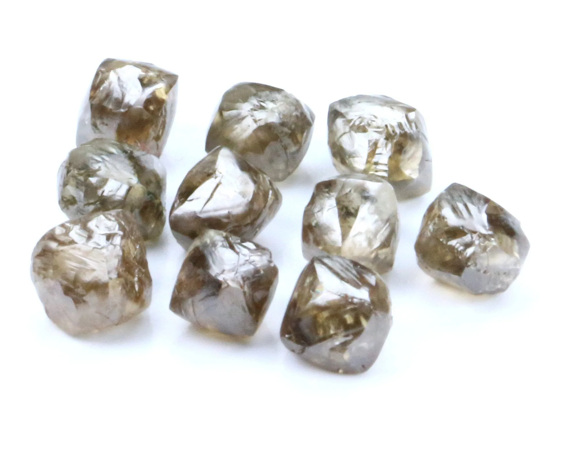 Natural Loose Diamond Rough Brown Color I1 Clarity 5 Pcs Lot Q100