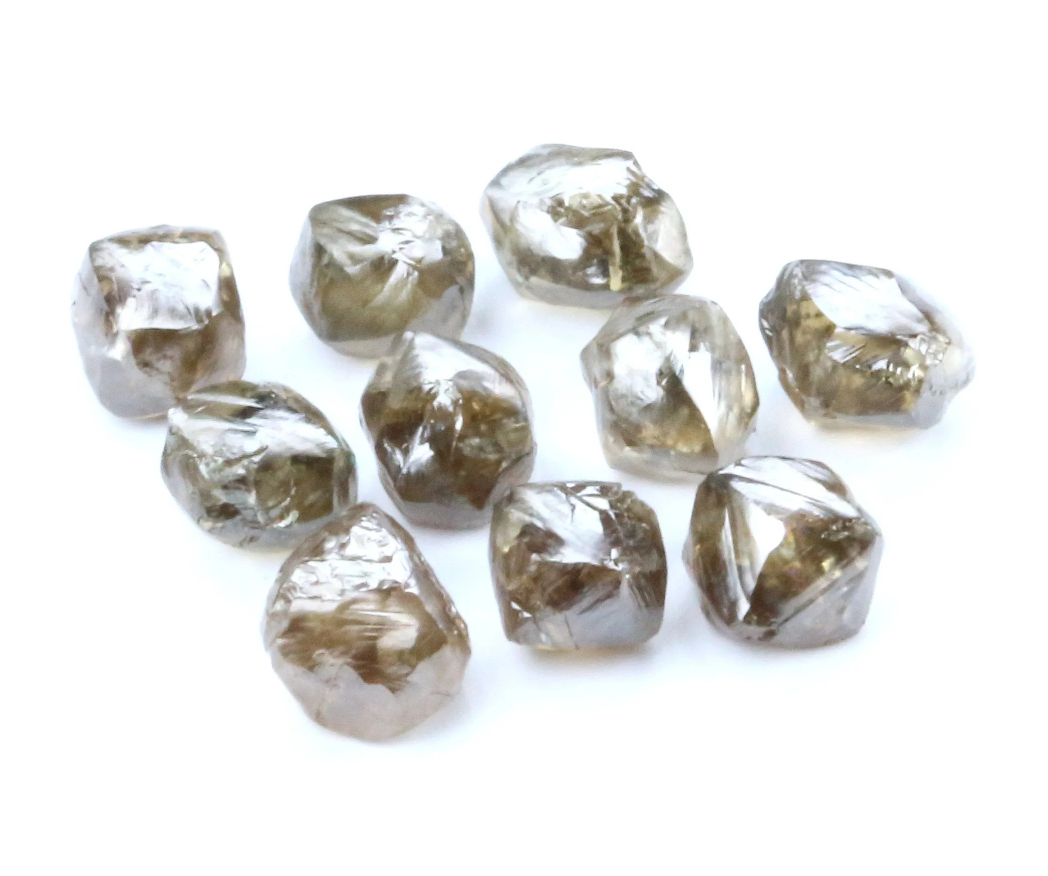 Natural Loose Diamond Rough Brown Color I1 Clarity 5 Pcs Lot Q100