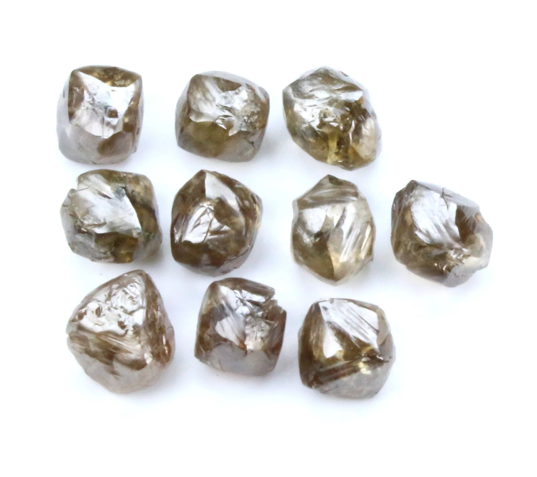 Natural Loose Diamond Rough Brown Color I1 Clarity 5 Pcs Lot Q100