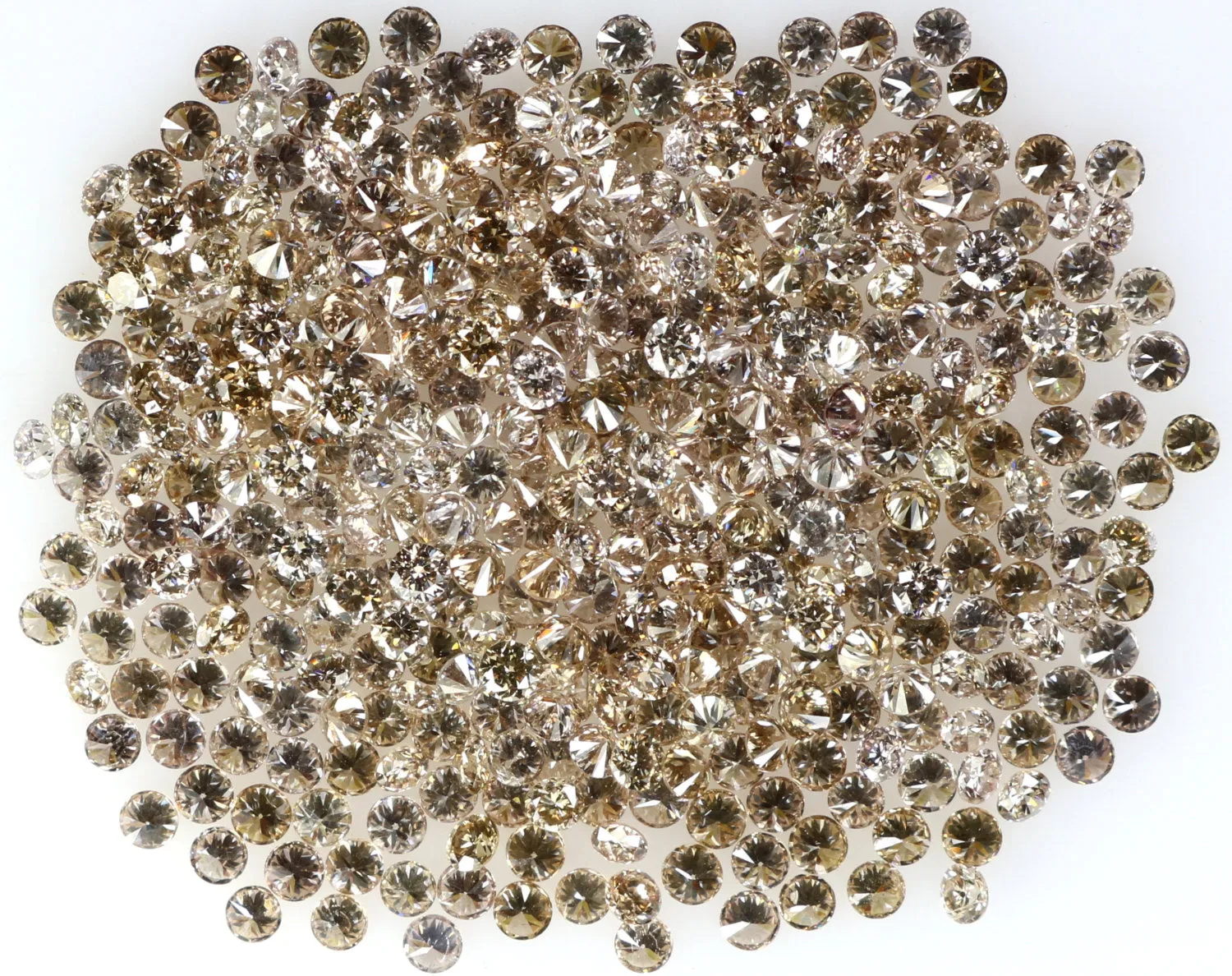 Natural Loose Diamond Round Brown Color SI1 Clarity 1.25 to 1.55 MM 25 Pcs Lot Q30