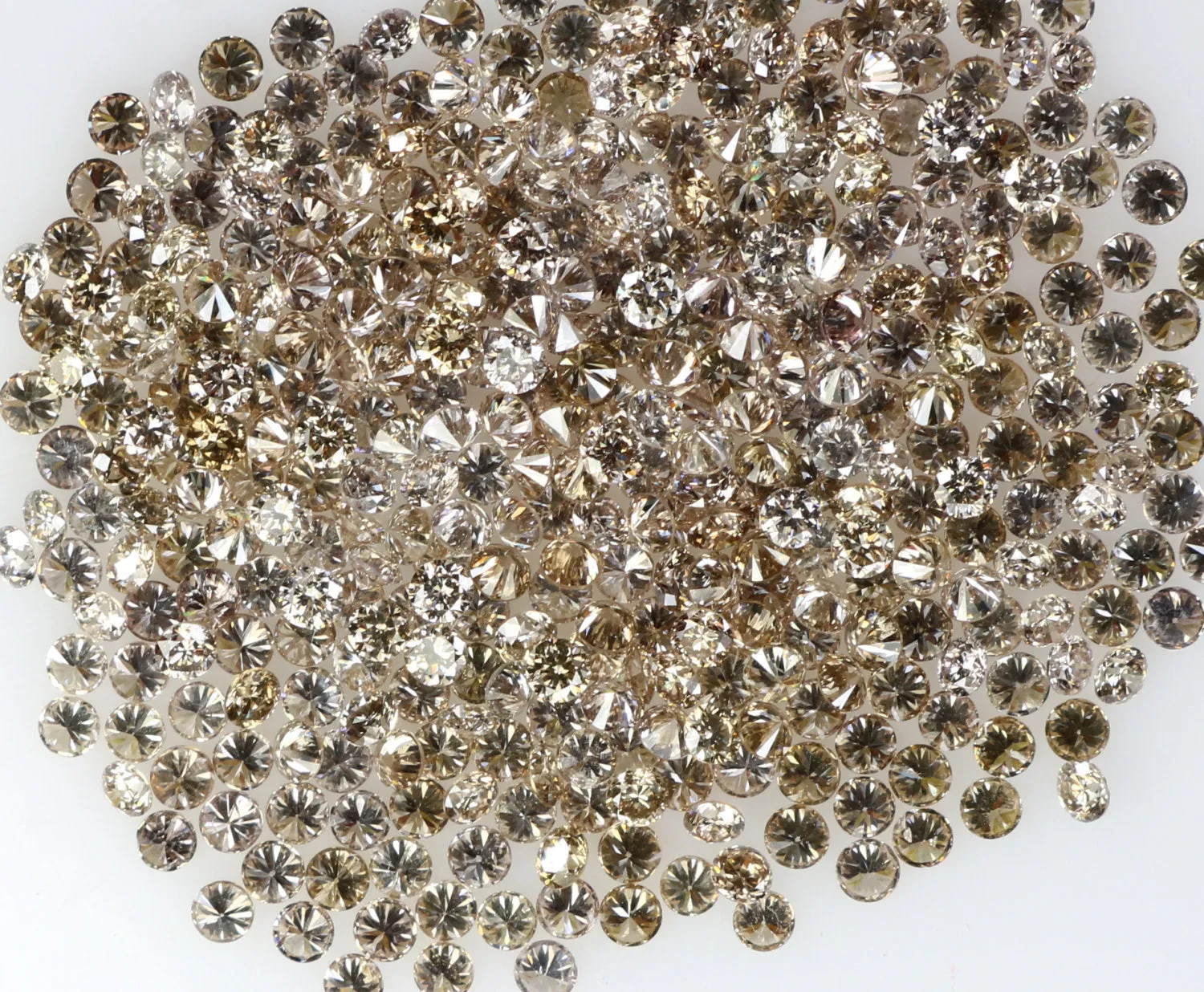 Natural Loose Diamond Round Brown Color SI1 Clarity 1.25 to 1.55 MM 25 Pcs Lot Q30