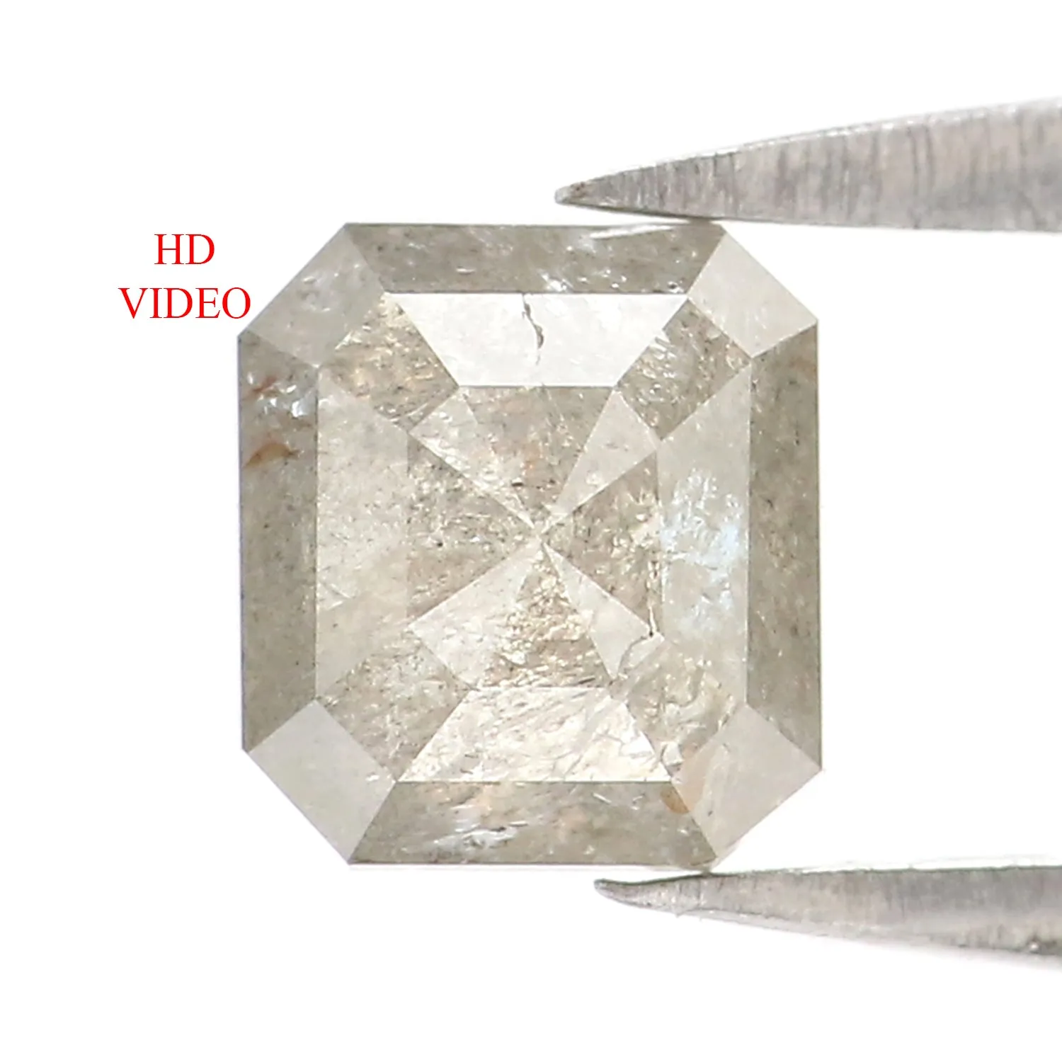 Natural Loose Emerald Diamond, Salt And Pepper Diamond, Natural Loose Diamond, Emerald Cut Diamond, 0.89 CT Emerald Shape Diamon