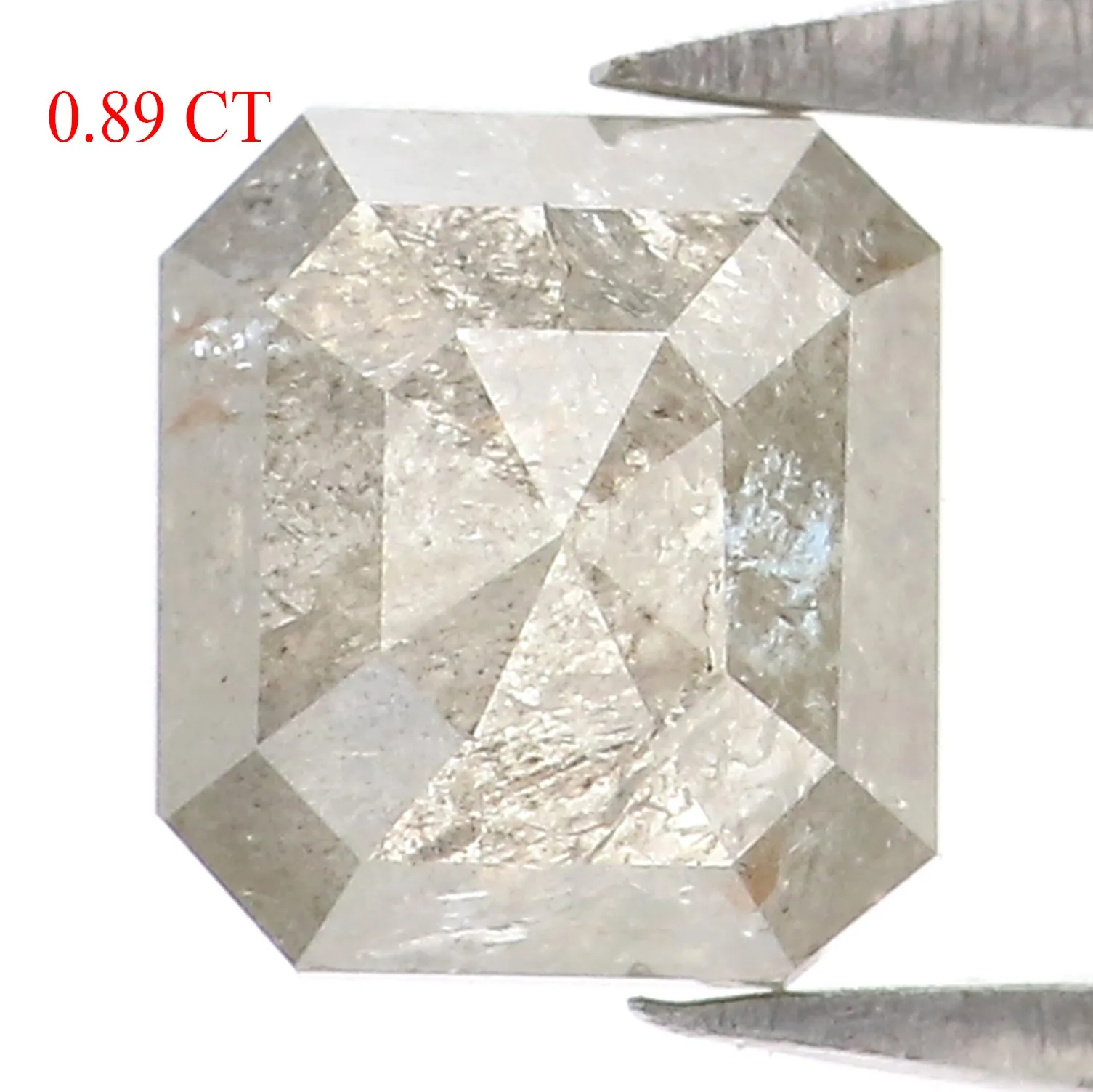 Natural Loose Emerald Diamond, Salt And Pepper Diamond, Natural Loose Diamond, Emerald Cut Diamond, 0.89 CT Emerald Shape Diamon