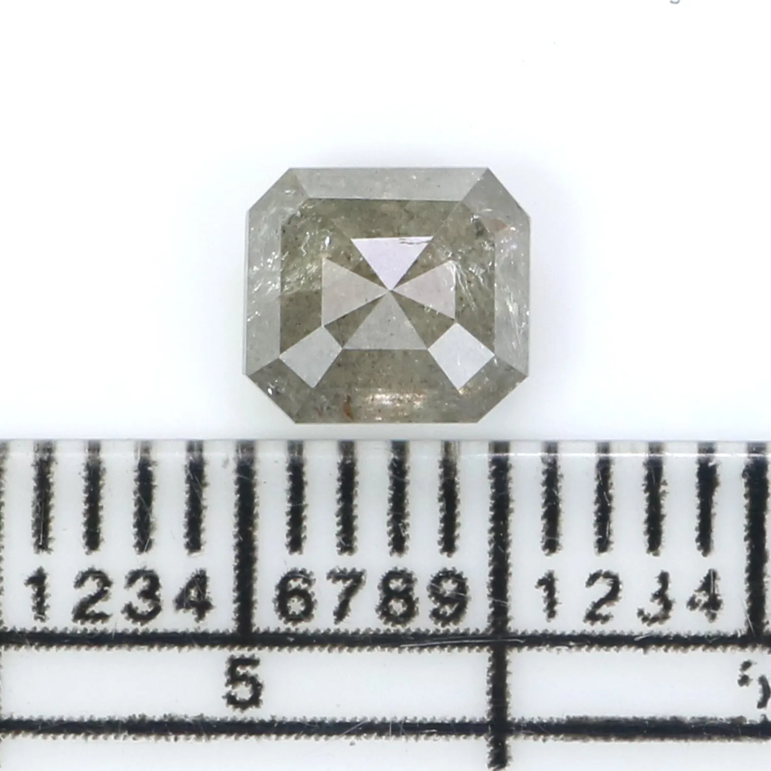 Natural Loose Emerald Diamond, Salt And Pepper Diamond, Natural Loose Diamond, Emerald Cut Diamond, 0.89 CT Emerald Shape Diamon