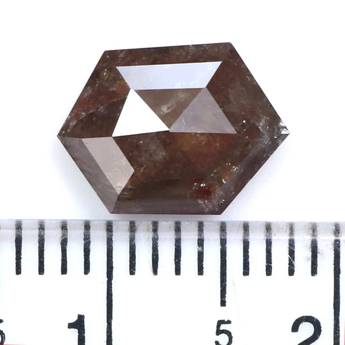 Natural Loose Hexagon Diamond Brown Black Color 2.69 CT 10.20 MM Hexagon Shape Rose Cut Diamond L6623