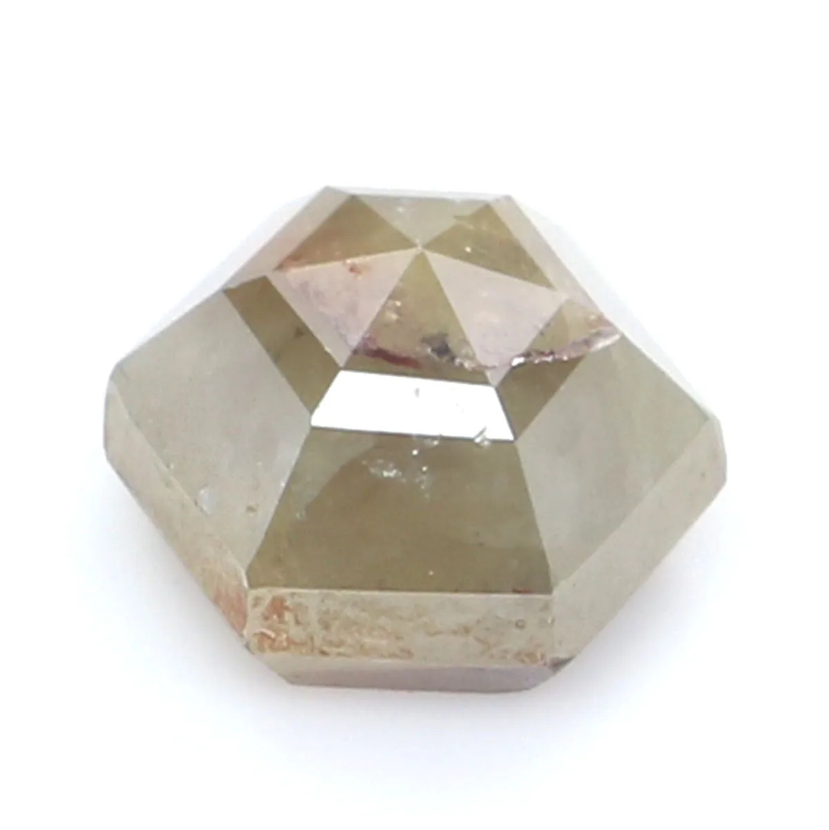 Natural Loose Hexagon Diamond Grey Yellow Color 1.64 CT 7.00 MM Hexagon Shape Rose Cut Diamond L7190