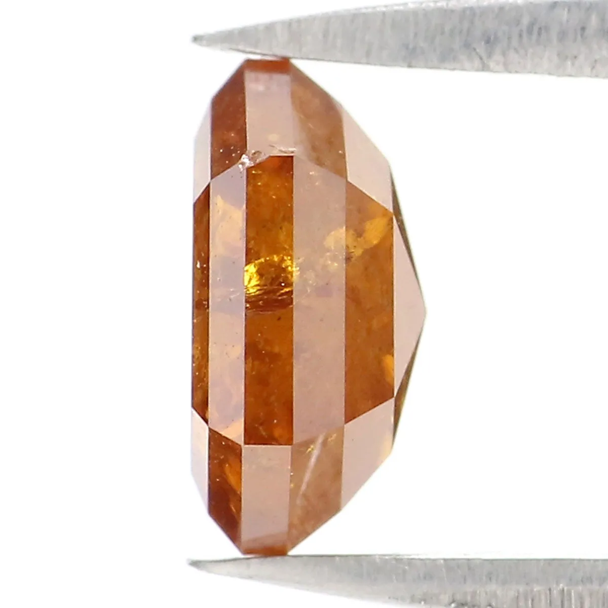 Natural Loose Hexagon Yellow Brown Color Diamond 1.36 CT 7.46 MM Hexagon Shape Rose Cut Diamond L2502