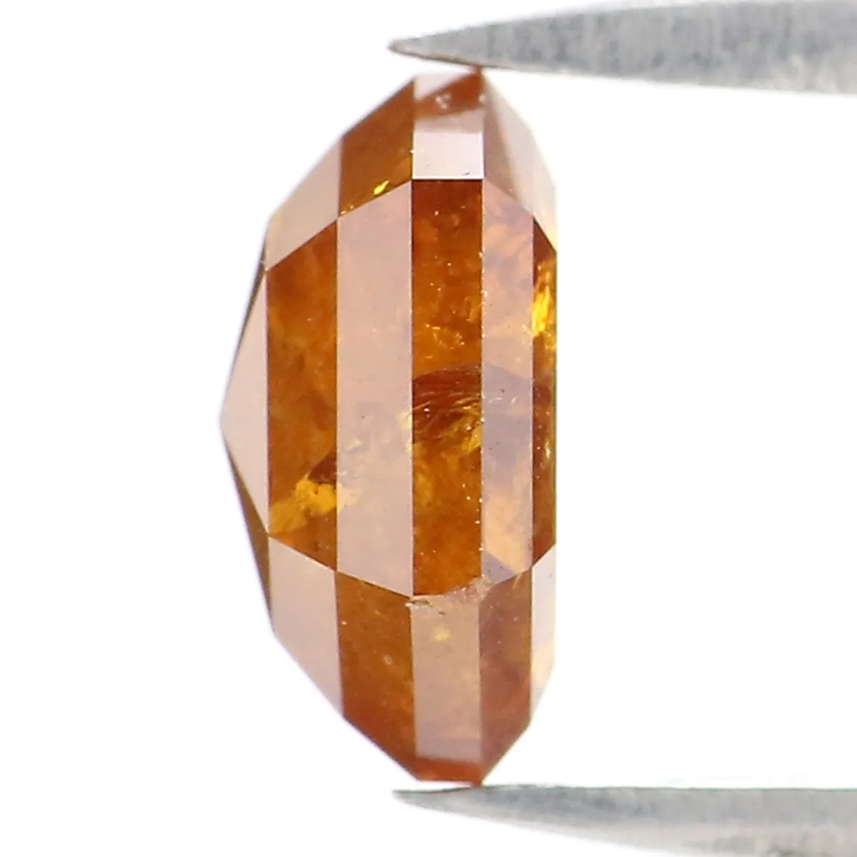 Natural Loose Hexagon Yellow Brown Color Diamond 1.36 CT 7.46 MM Hexagon Shape Rose Cut Diamond L2502