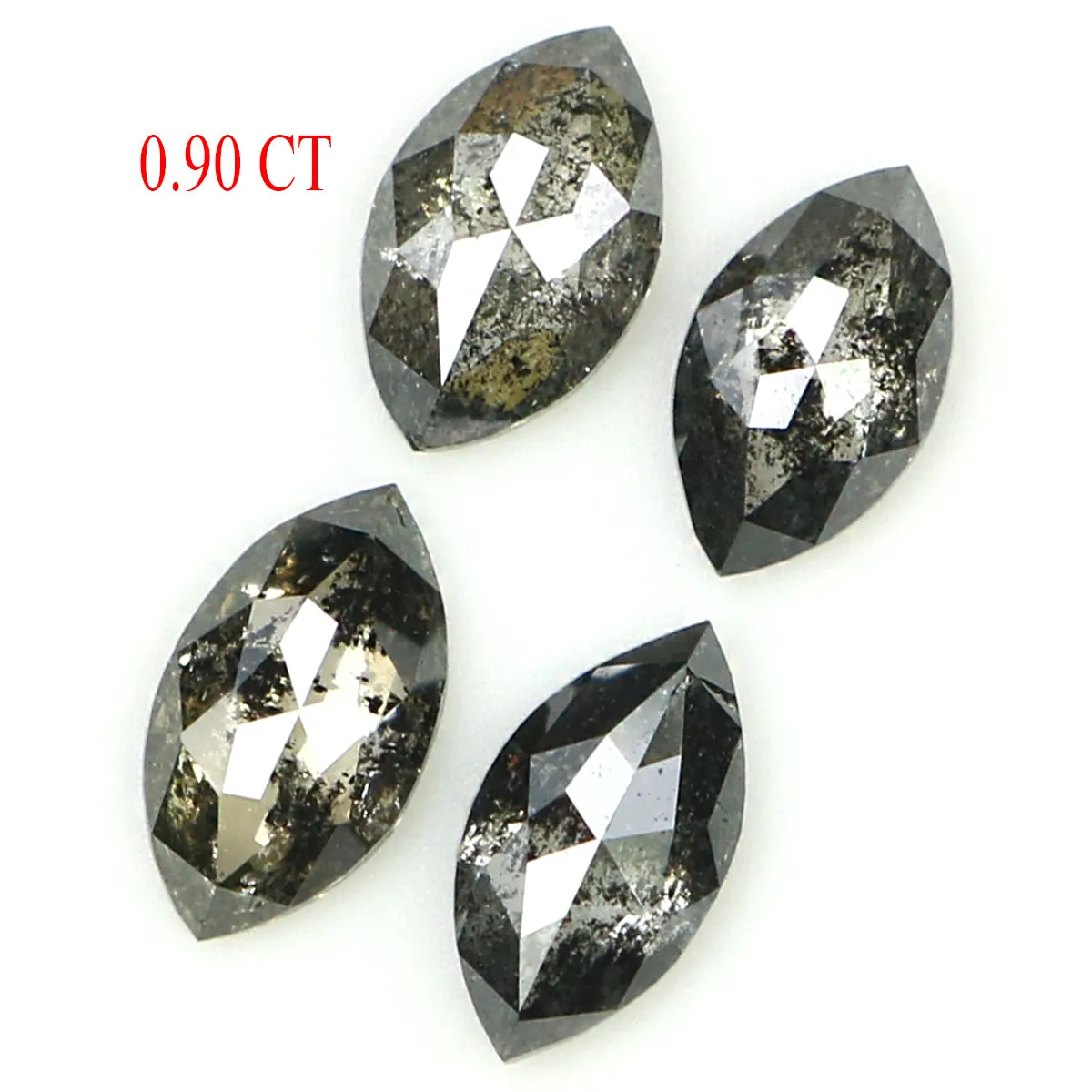 Natural Loose Marquise Salt And Pepper Diamond Black Grey Color 0.90 CT 5.25 MM Marquise Shape Rose Cut Diamond KDL1315